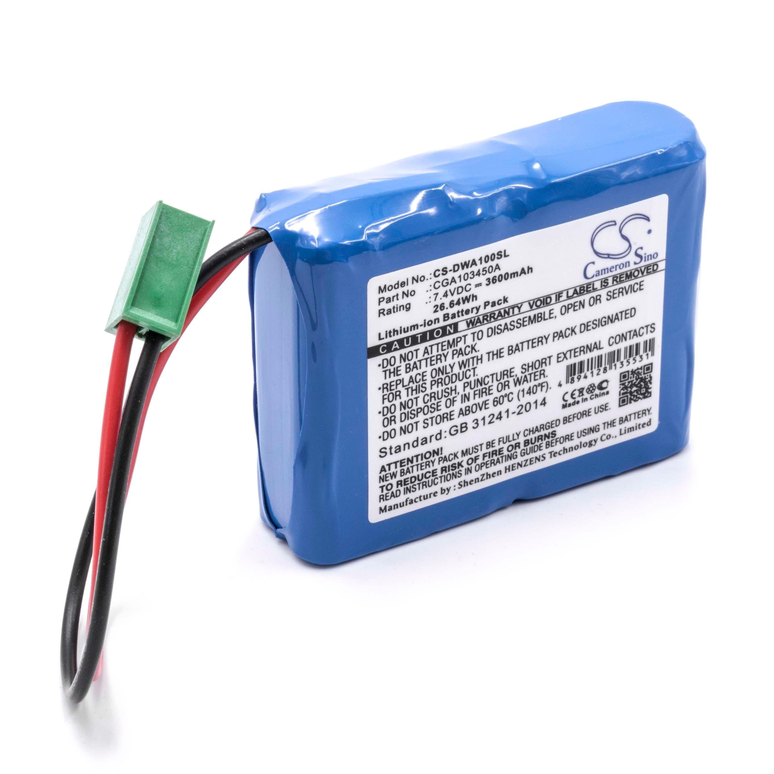 vhbw Akumulator pasujący do CEMB DWA 1000 Wheel miernik śladu 3600 mAh (7,4 V) Li-Ion