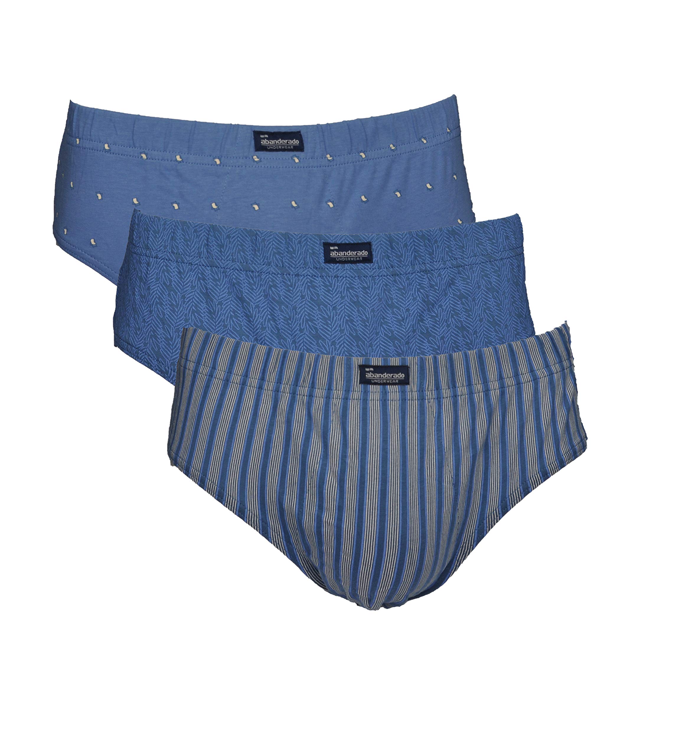 Lot De 3 Slips Homme Abanderado - Coton 100%, élastique Confortable, Motifs Classiques - Taille Unique Ou Selon Guide