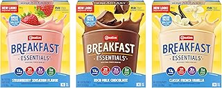 Carnation Breakfast Nutritional Powder Drink Mix Variety Pack, 1 Strawberry, 1 Rich Milk Chocolate, 1 Classic French Vanilla, 10 CT Packets Per Box (3 CT)