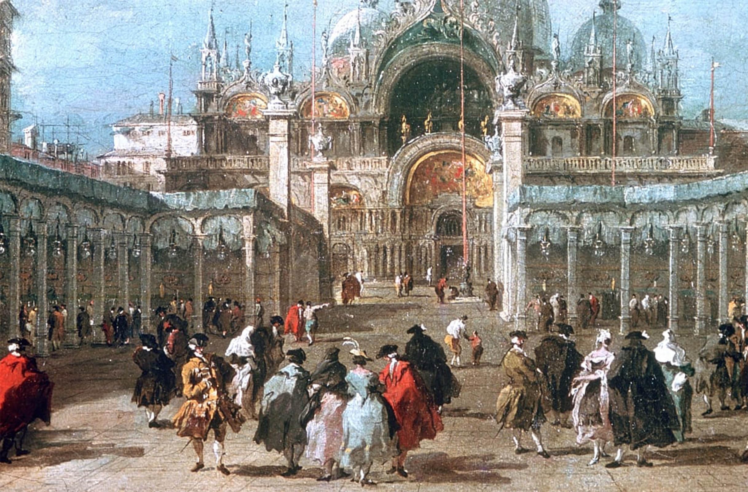ARTXLXXBN Famous Painting Art Wall Decor Abstract Art Picture the Feast of Ascension in the Piazza San Marco by Francesco Guardi Animal Pictures for Home Decor 60x90cm