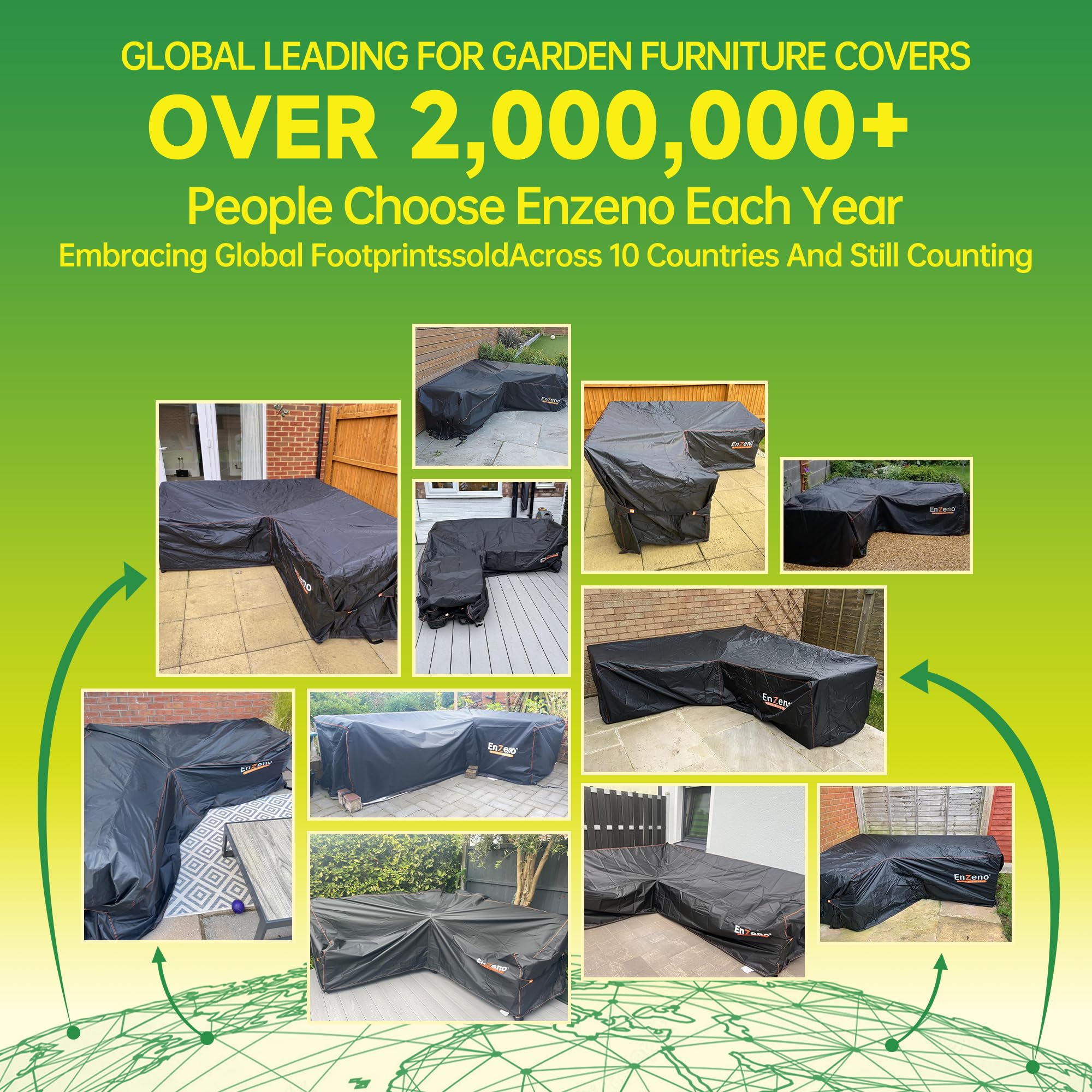 Fodera per mobili da Giardino Impermeabile, Fodera per Divano a L per Esterni in Tessuto Oxford Pesante 600D, Fodera per Divano ad Angolo da Giardino (255 × 255 × 87 cm)