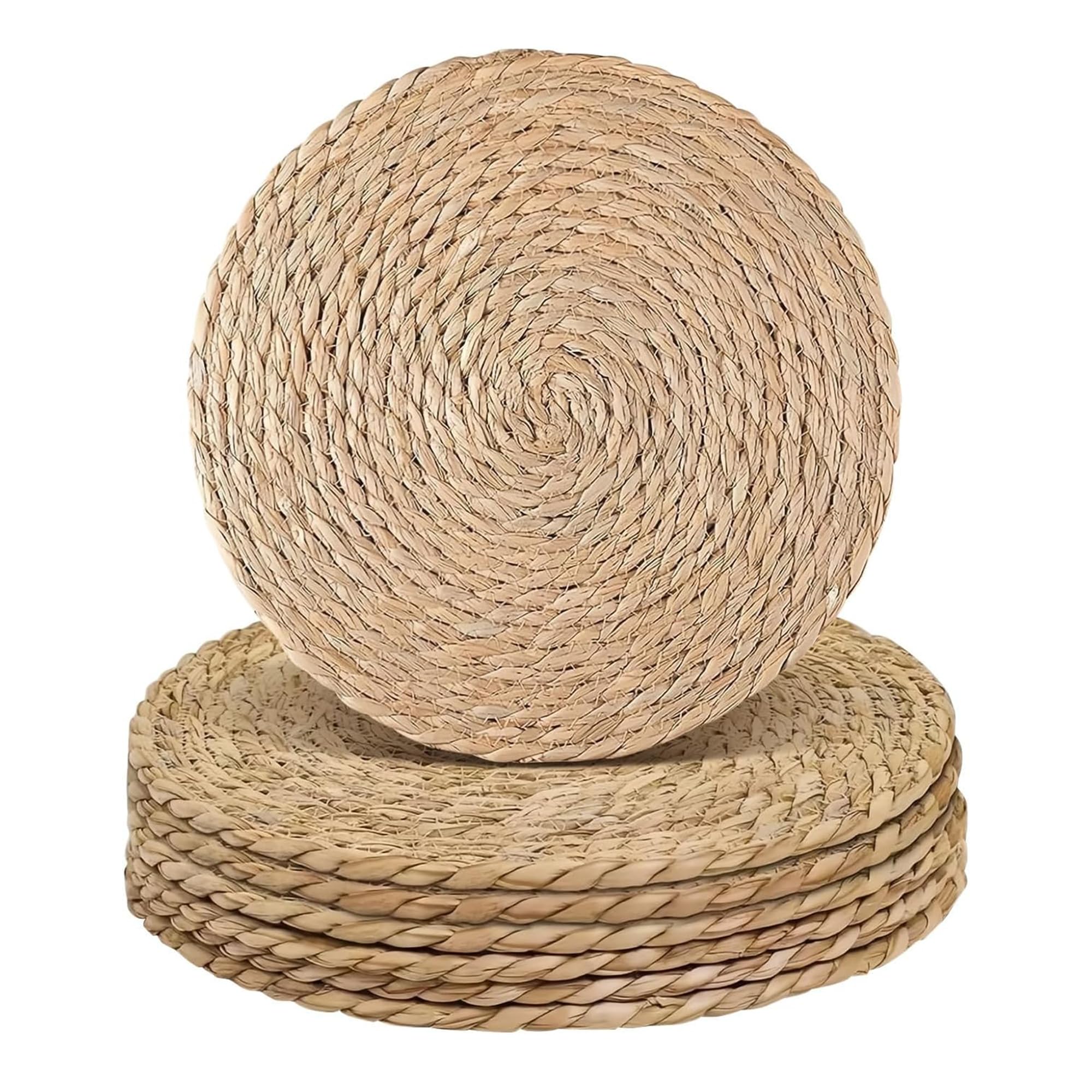 LIXSAZSE Water Hyacinth Round Placemats Set Of 6 Providing Durable And