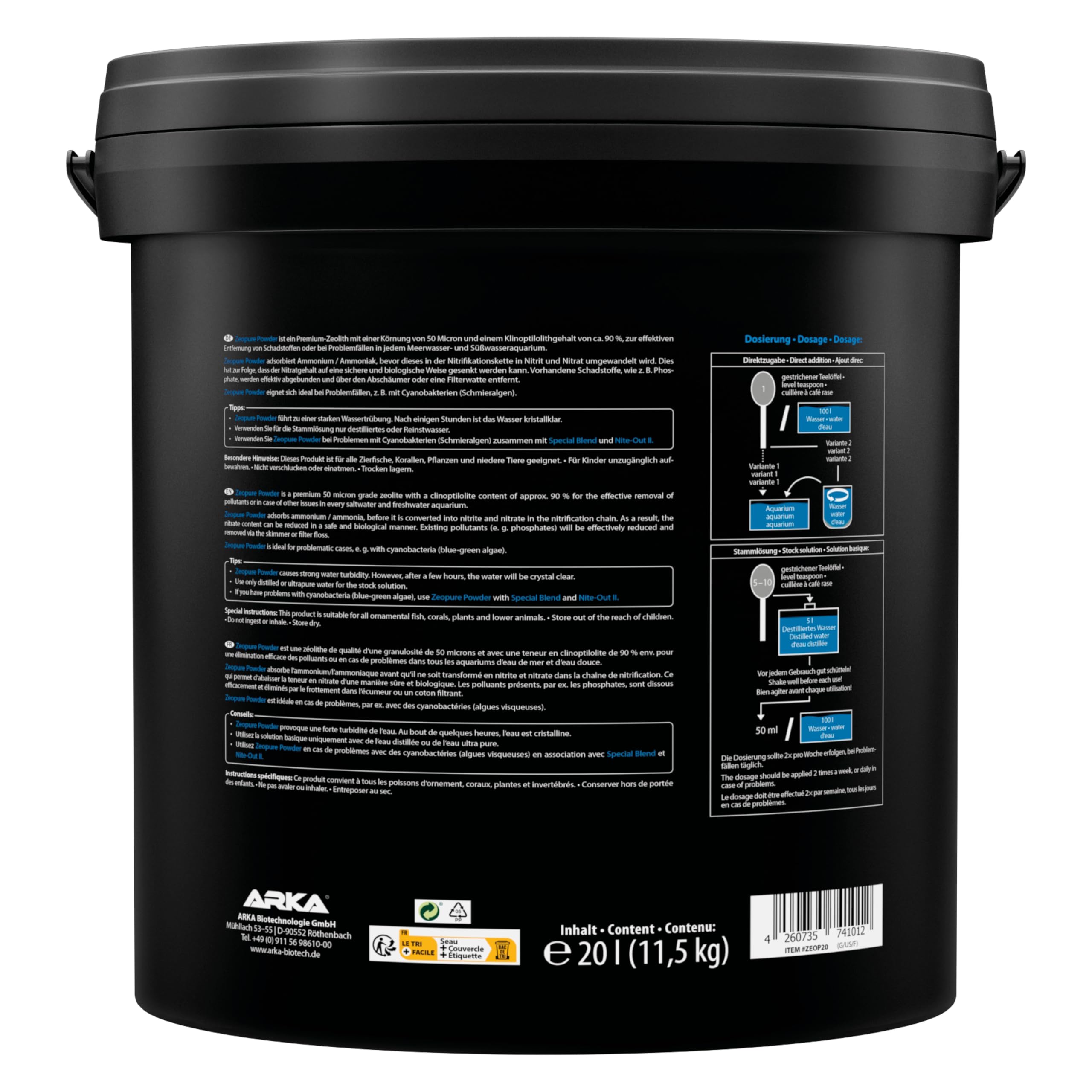 Zeolith Pulver Aquarium 11,5 kg - Zeopure Powder Verbessert Wasserqualität