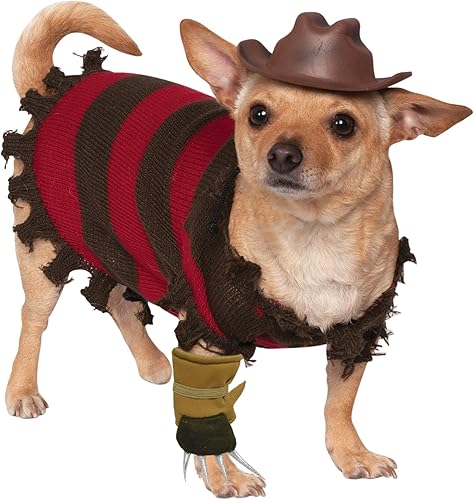 Rubie's - Disfraz para mascotas con el tema de Freddy Krueger A Nightmare on Elm Street, talla S