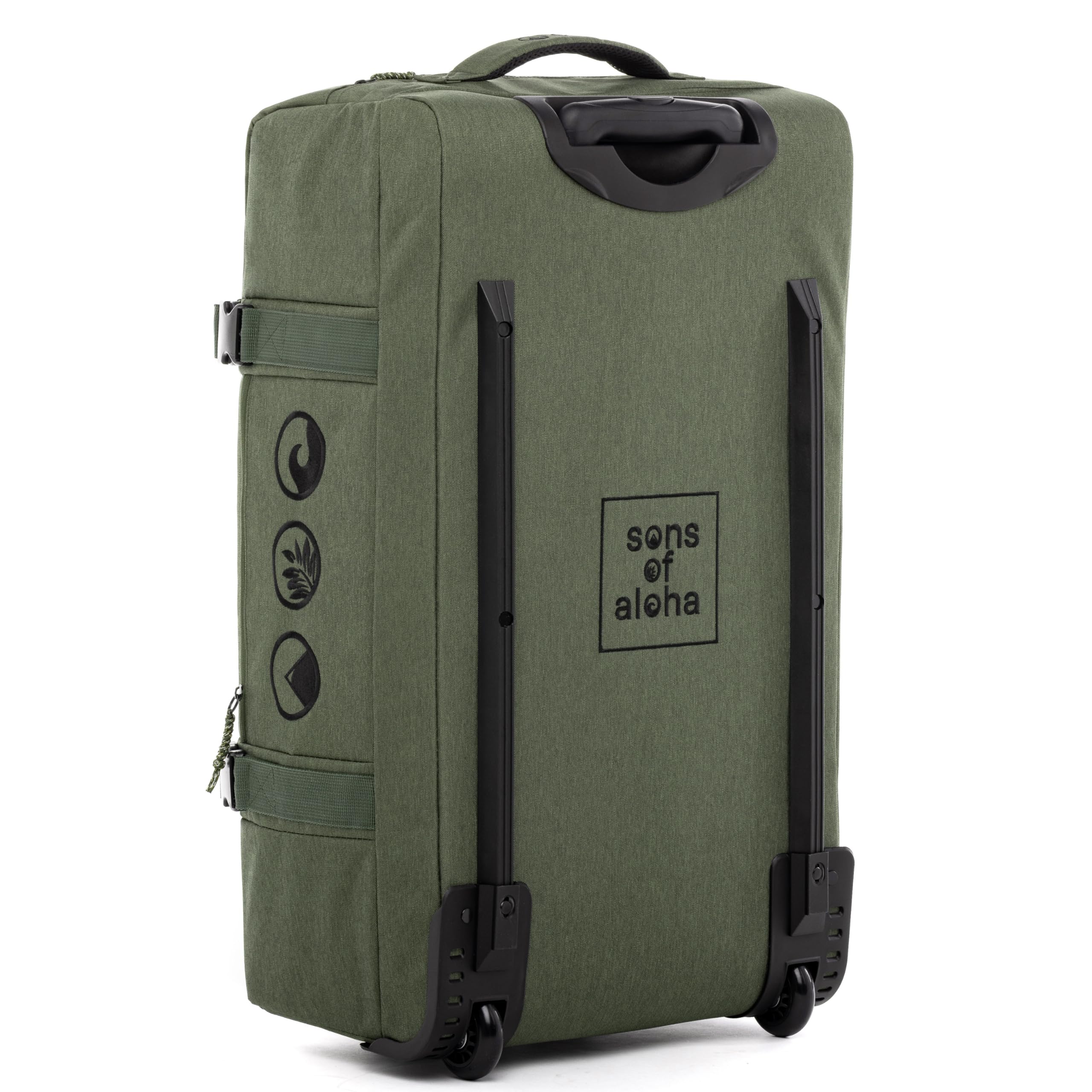 SONS OF ALOHA trolley da viaggio con ruote MAKAI - Pratica borsa da viaggio per vacanze e viaggi 68 cm, verde