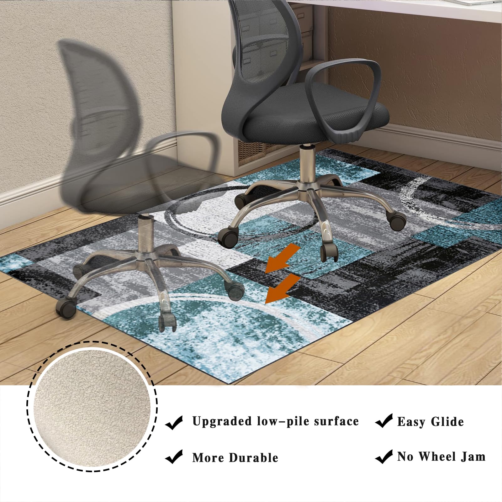 Tappeto Sedia Gaming E Ufficio 80x120 Cm - Protettivo Per Pavimenti In Legno Duro, Antiscivolo E Silenzioso, Facile Da Pulire