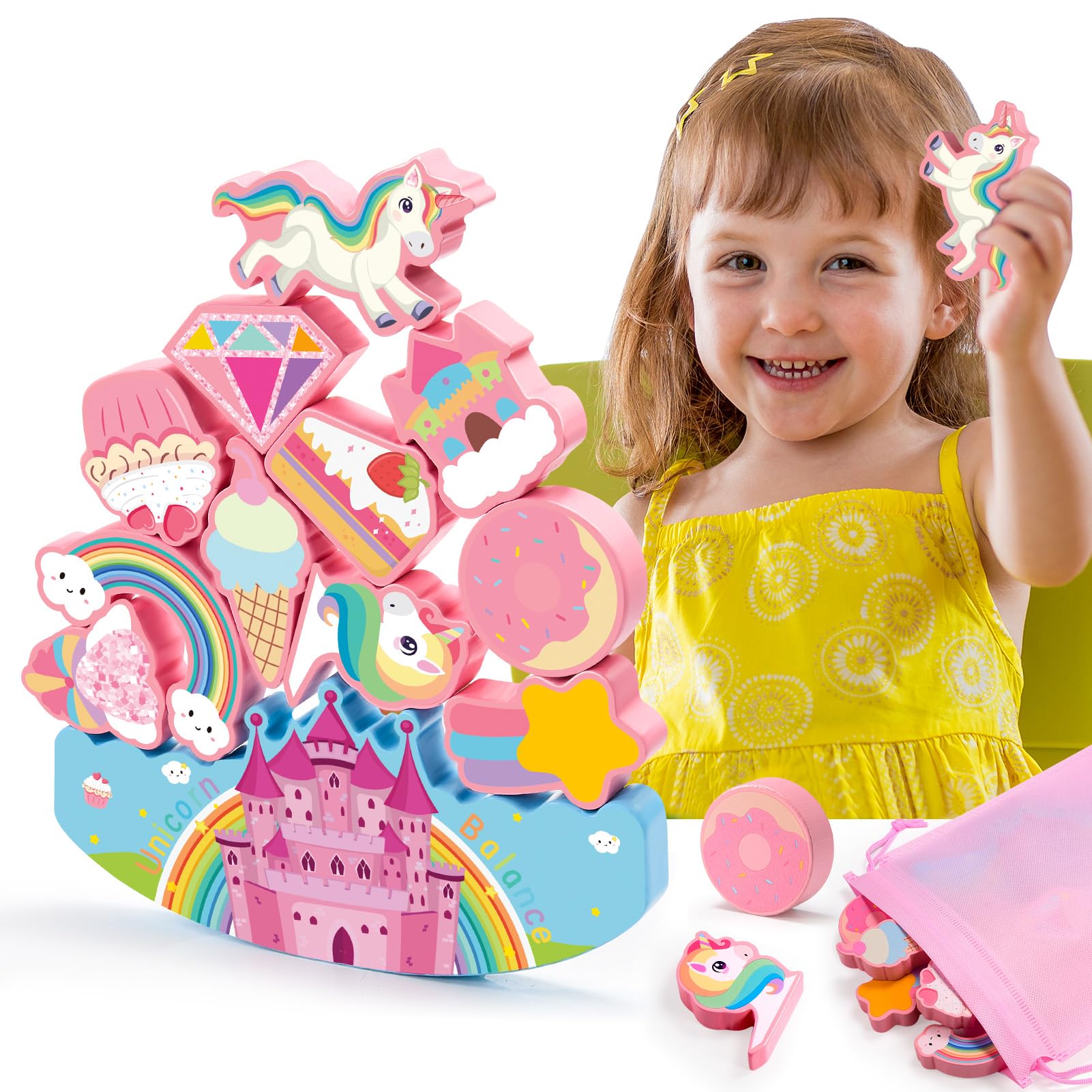 DejaNard Giochi Bambini 2 3 4 Anni, Regalo Bambina 2-6 Anni Unicorno Bambina Regalo Giochi Bambina Gioco Bambina 3-6 Anni Femmina Giochi Montessori 2 3 4 Anni Regali di Natale