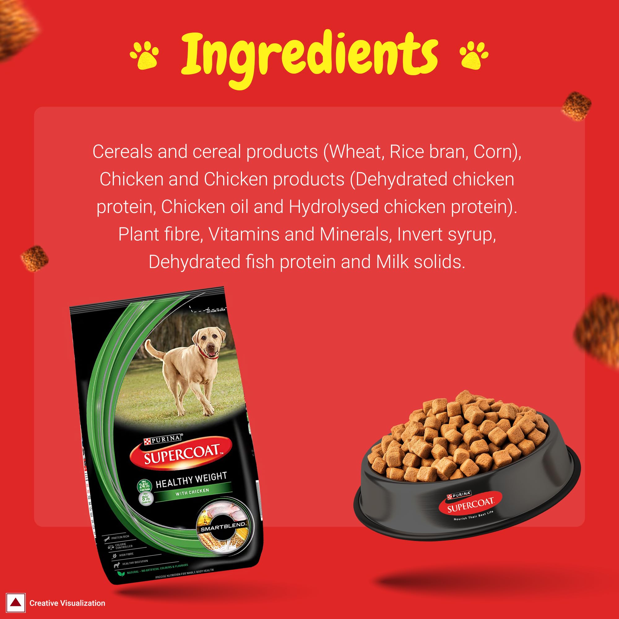 Purina Supercoat, Dry Food for Adult Dogs, Chicken, 3kg Pack 1