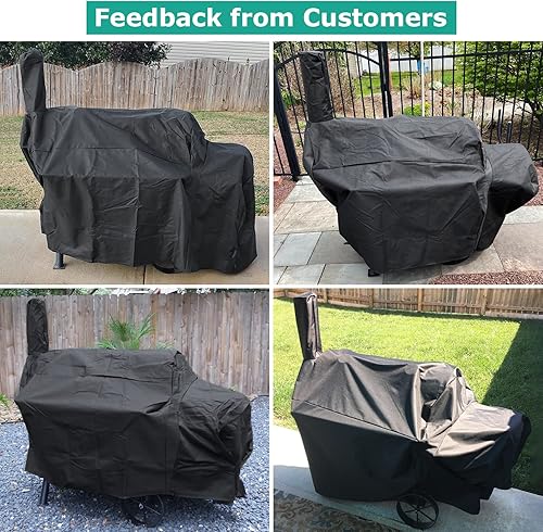 Miniatura 3 de SunPatio Funda para ahumador offset, resistente al agua, compatible con ahumadores CharBroil Oklahma Joe's Highland y Horizon, cubierta para