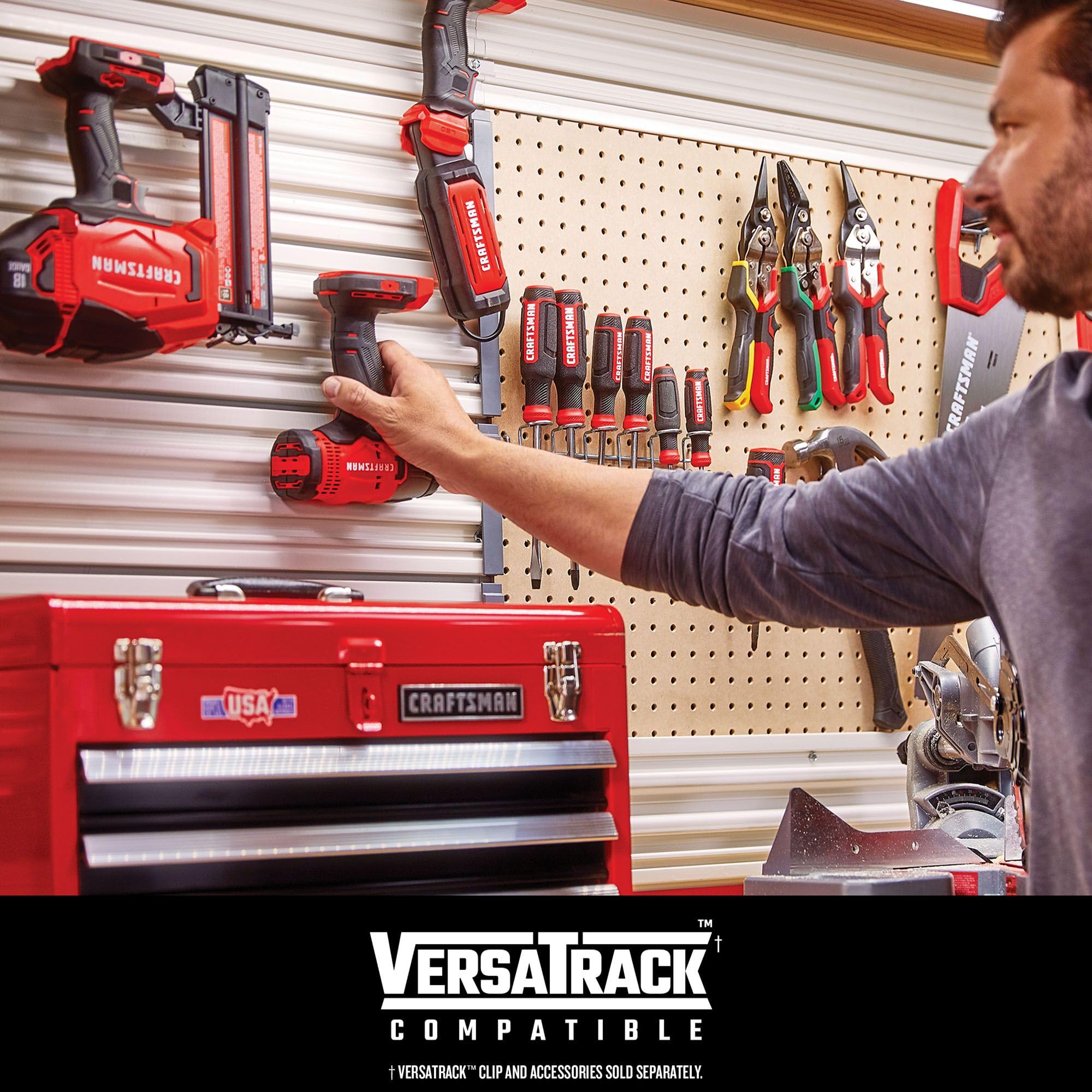 CRAFTSMAN V20 MAX - Taladro inalámbrico y destornillador de impacto, kit combinado de herramientas eléctricas con 2 baterías y cargador (CMCK200C2AM)