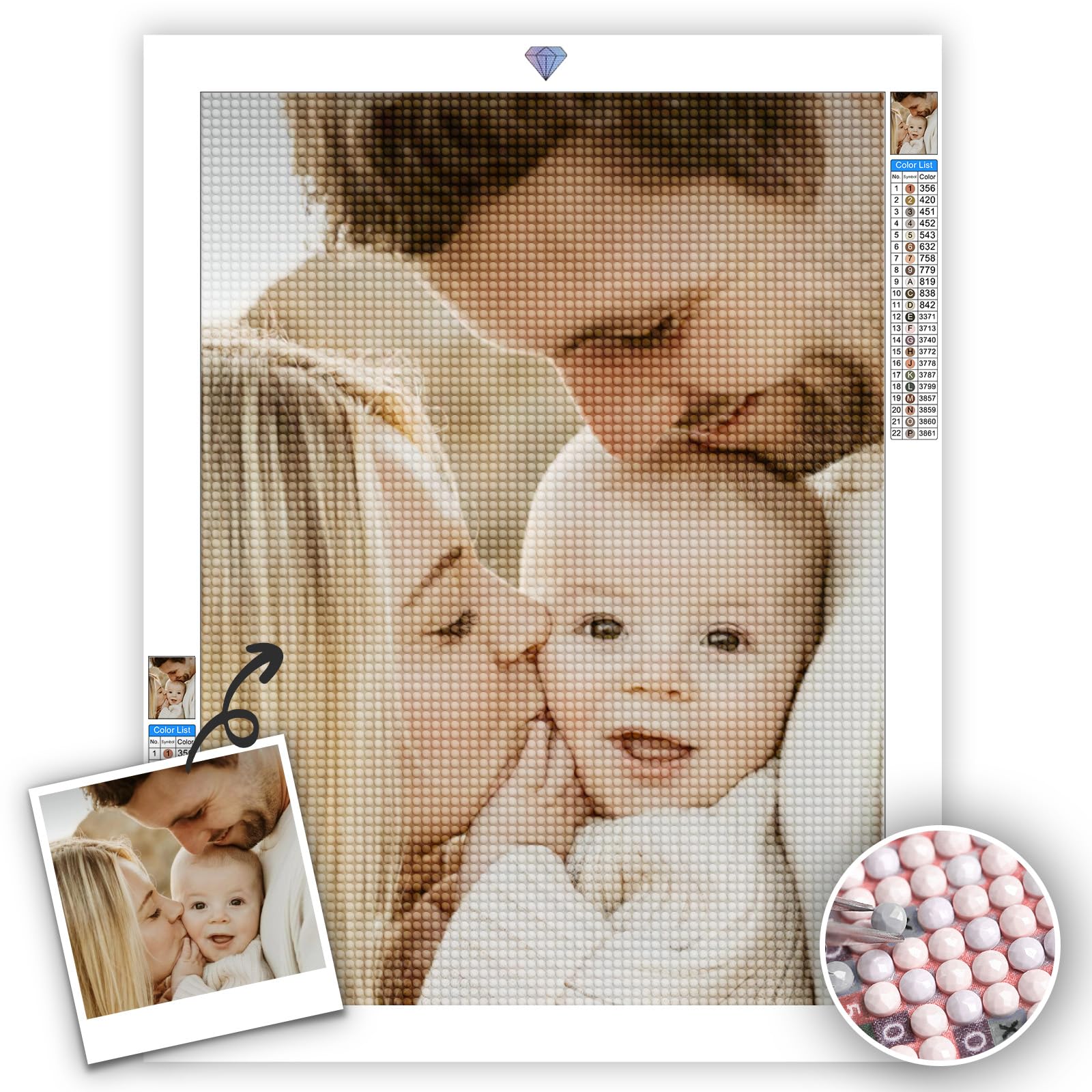 UM UPMALL Custom Diamond Art Kits - Diamond Art Kits for Adults as Home Decor and Personalized Gifts for Women and Men on Their Birthday, Thanksgiving Day and Anniversary 40x40cm