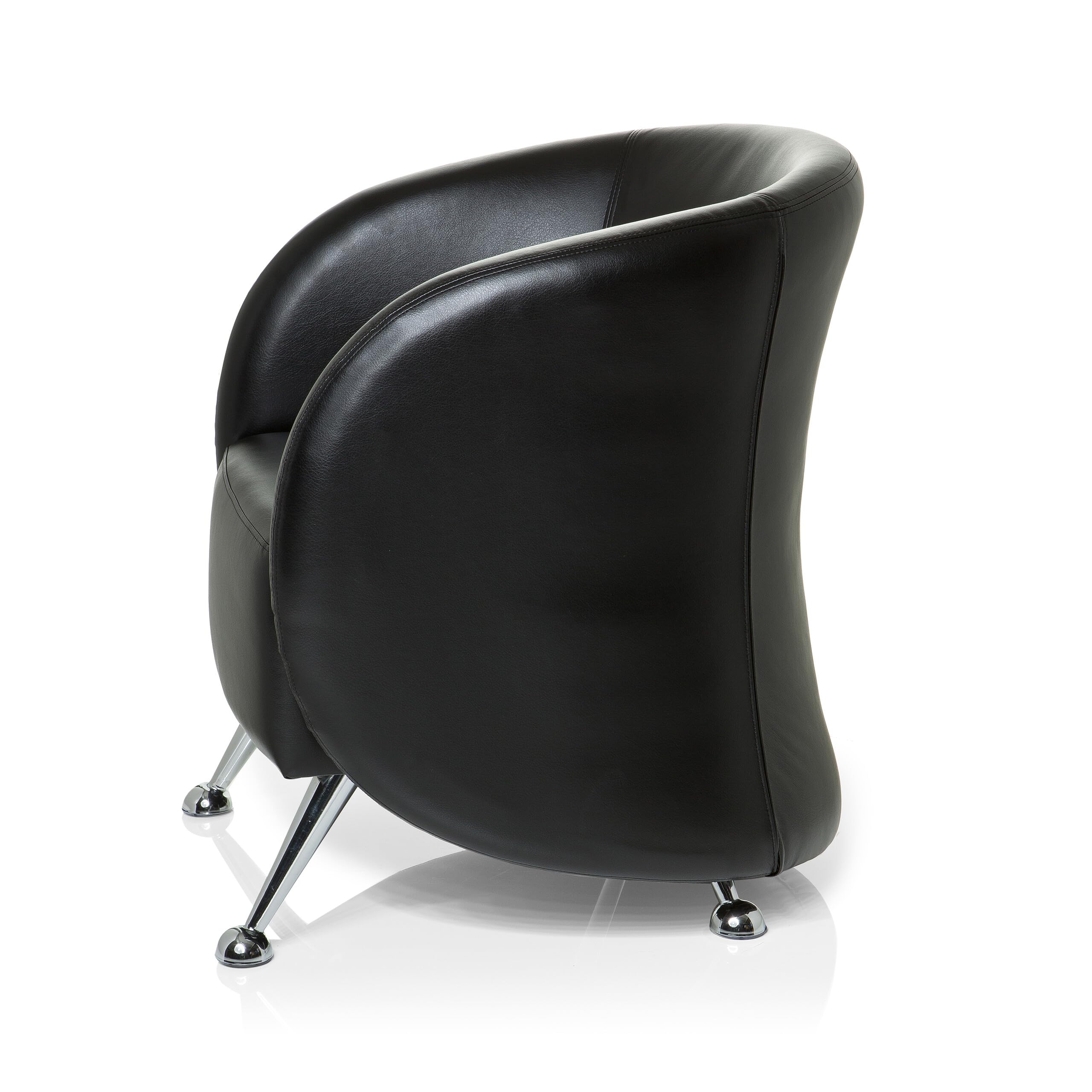 hjh OFFICE Polstersessel ST. Lucia Kunstleder Lounge-Sessel mit weicher Sitzpolsterung, 713200, Schwarz