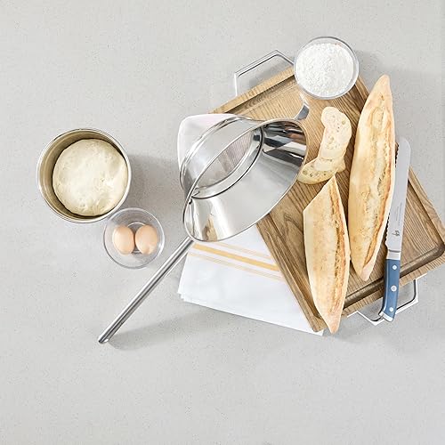 Miniatura 8 de Restaurantware Chinois - Colador de acero inoxidable de 10.2 pulgadas con malla extrafina para salsas, caldos, sopas, caldos, tamizado, herramientas