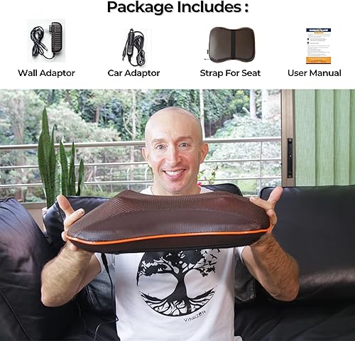 Miniatura 7 de VibePulse Shiatsu masajeador de espalda. 28 nodos, calefacción infrarroja lejana, 3 velocidades, ideal para el hogar, el automóvil u oficina. Masaje