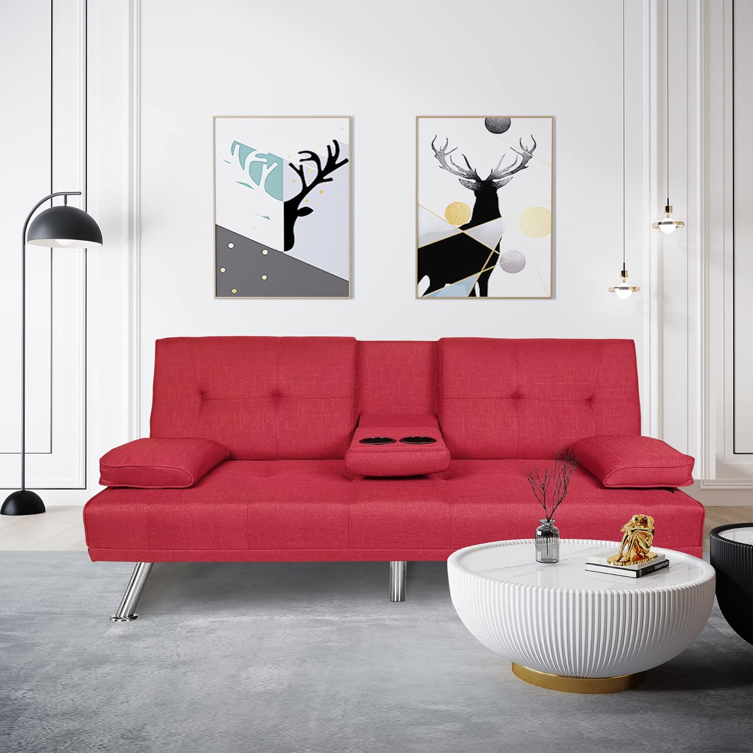 Upholstery Futon Sofa Loveseat Convertible Sleeper Couch Bed