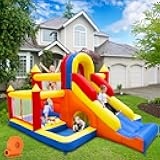 Bounce House, Inflatable Bounce House for Kids 3-10, Kids Bounce House with Long Slide, Ball Pit/Pool, Obstacles, Tunnel, Climbing Wall, Bouncy House Indoor & Outdoor Toddler Bouncy Fun