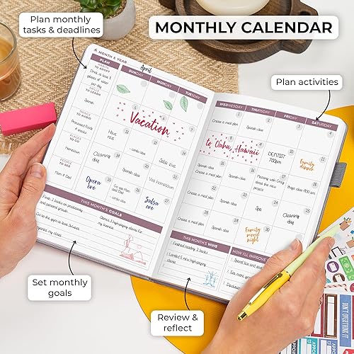 Miniatura 4 de Clever Fox Planner 2 edición  Agenda semanal y mensual colorida para objetivos, seguimiento de hábitos, manejo de tiempo y organizador de