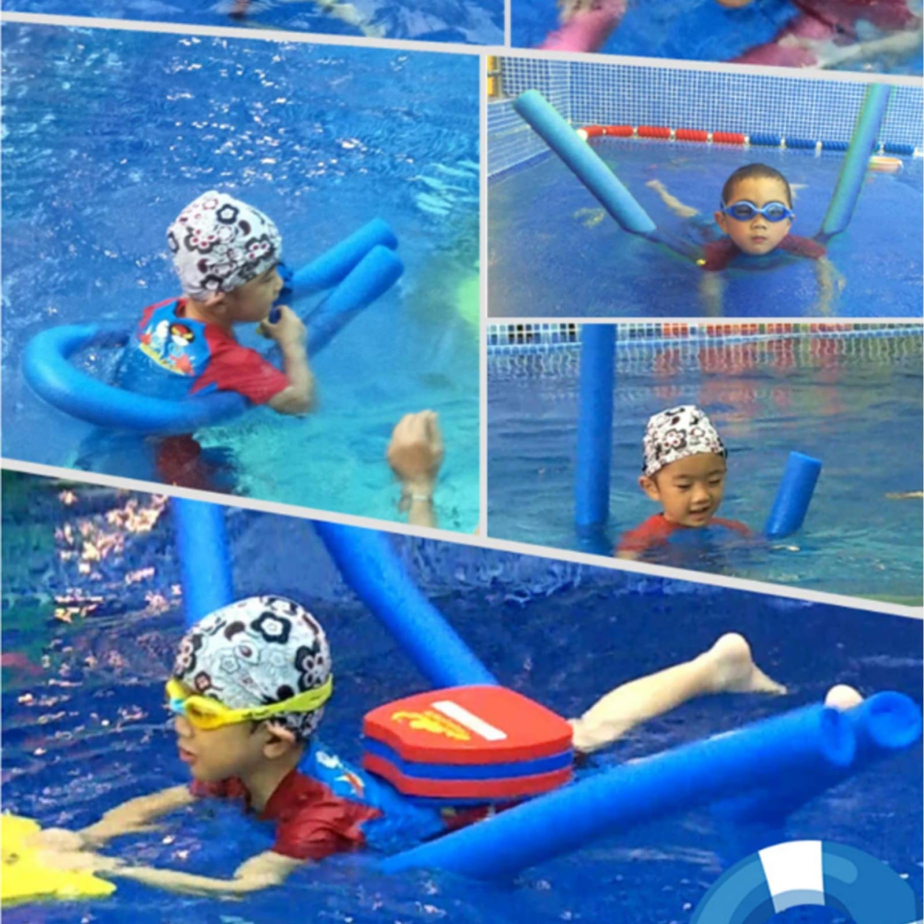 Schwimmnudel-Verbinder, 6 Stück, Pool-Nudel-Verbinder, 2, 56 x 11, 81, Leichter Schaumstoff zum Schwimmen mit 2 Löchern, praktische Trainingshilfen für Kinder und Erwachsene