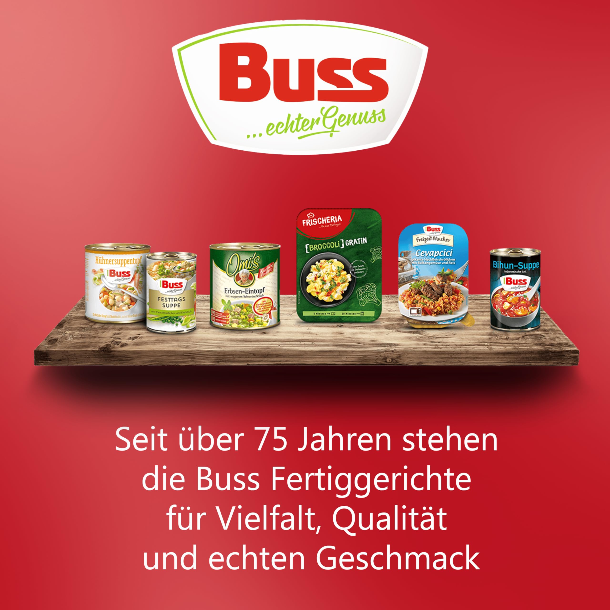 Buss Rustikale Gerichte - Nudeltopf nach ungarischer Art, 6 x 800g | Mit Paprika und Schweinefleisch - Lang haltbare Fertiggerichte zum schnellen Aufwärmen in Mikrowelle & Topf