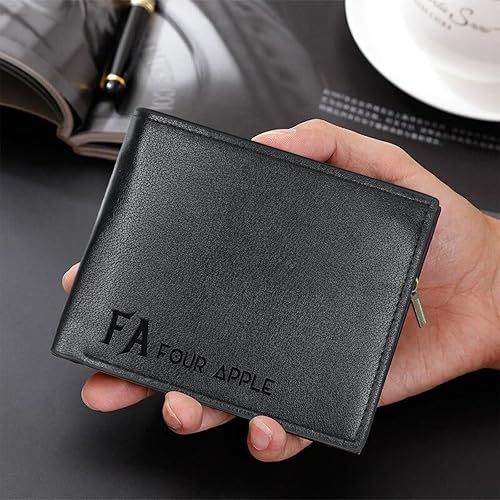Miniatura 7 de Aokizkdzsw Cartera personalizada para hombres, carteras de cuero grabadas personalizadas con nombre, regalos personalizados para papá, hombre,