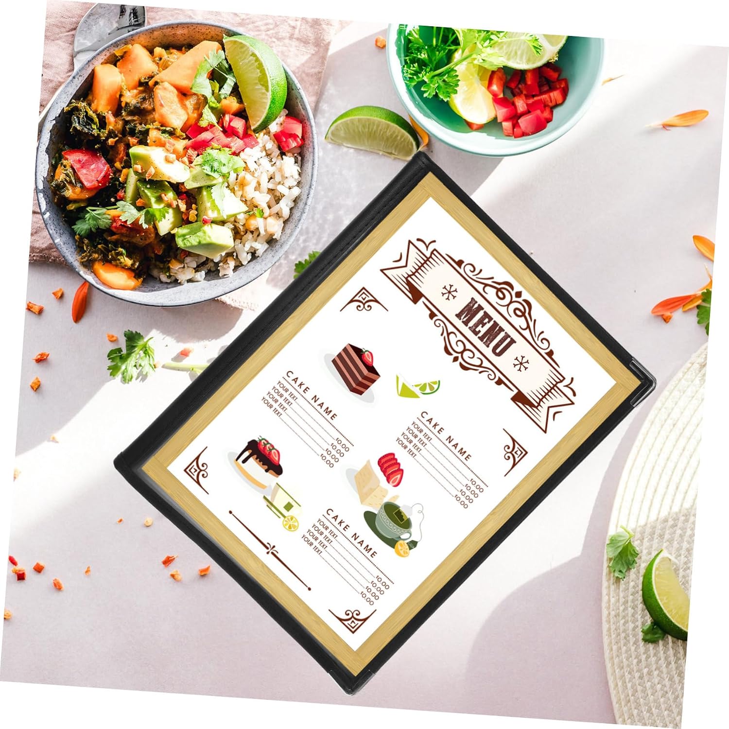 Healifty 1pc Menu Holder for Restaurant Hotel Cafe Style Menu Covers Material Book Holder