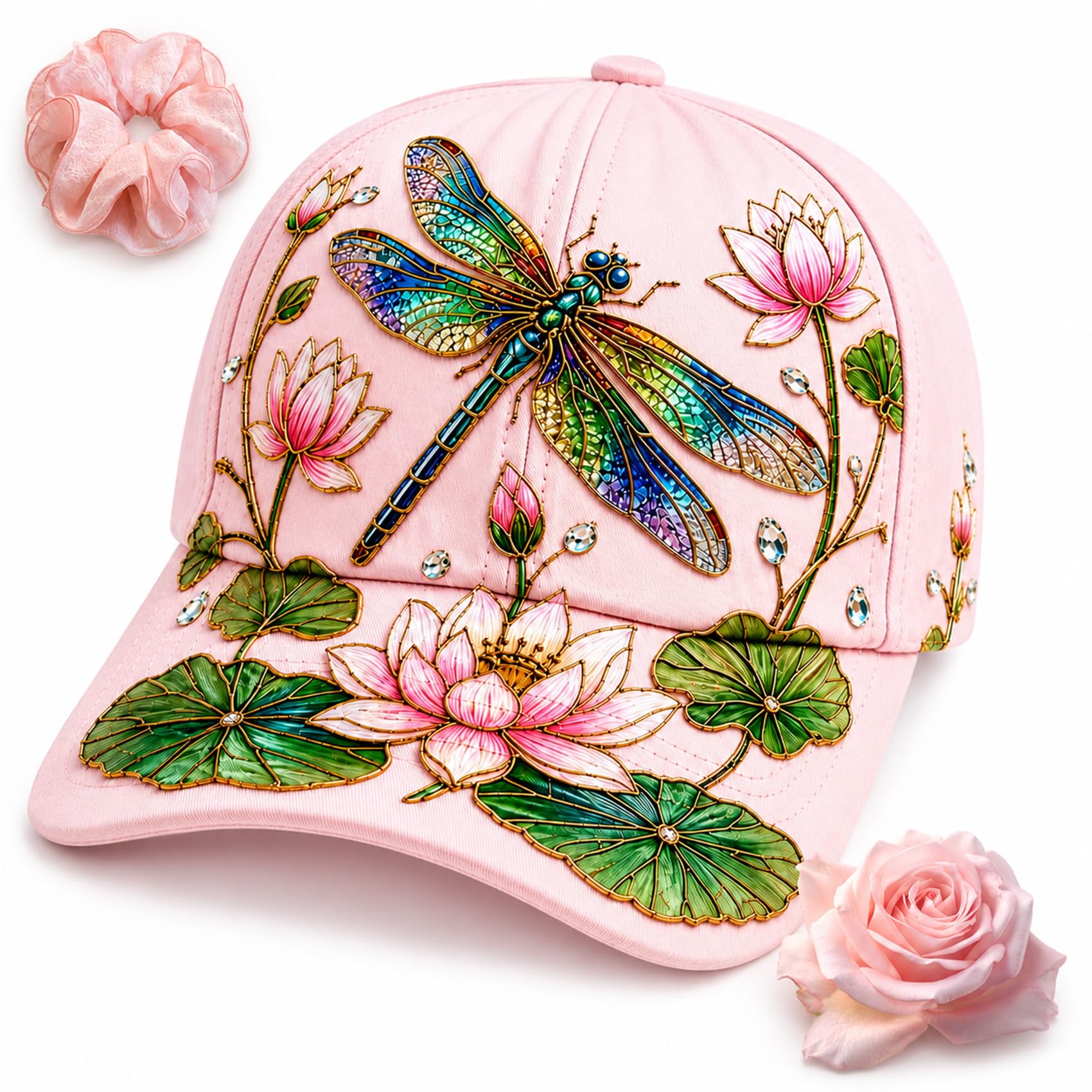 Garden Morning Baseball Cap, Botanical Cottagecore Hat for Women, Adjustable Breathable Garden Sun Cap