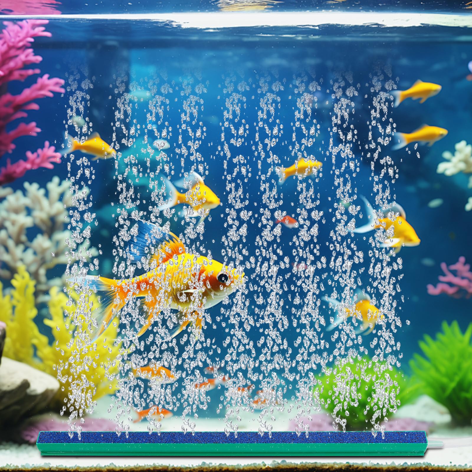 Fonyet Pack of 4 Aquarium Air Stone Rod 30 cm Aquarium Air Stone Aquarium Oxygen Stone Bubble Stone with 2 m Chlorine for Large Aquariums - Image 2