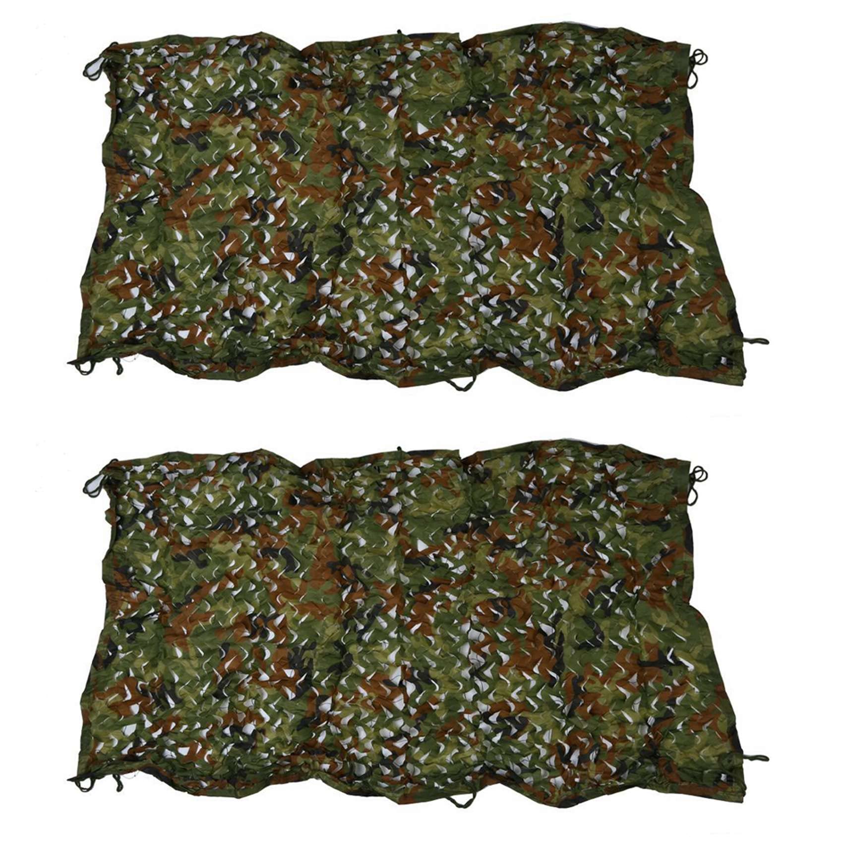 Oudini 2Pcs 1Mx2m Woodland Camouflacamo Net Cover Hunting Camping Shooting Hiding Net Camouflanetting