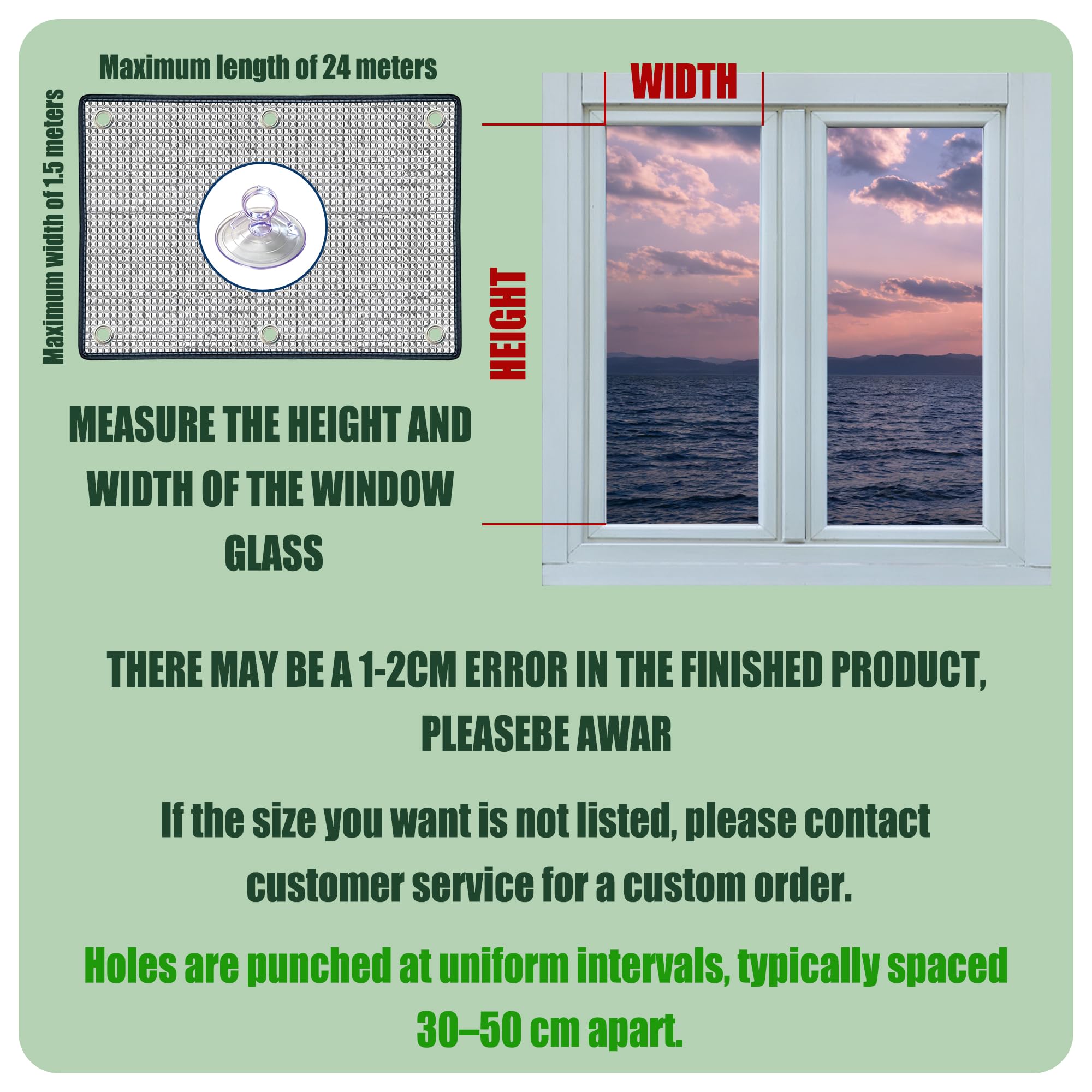 Thermofolie Fenster 60 x 70 cm Hitzeschutz Aluminiumfolie Isolierfolie mit Saugnapf für Das Heimbüro Garage Schlafzimmer, Silber