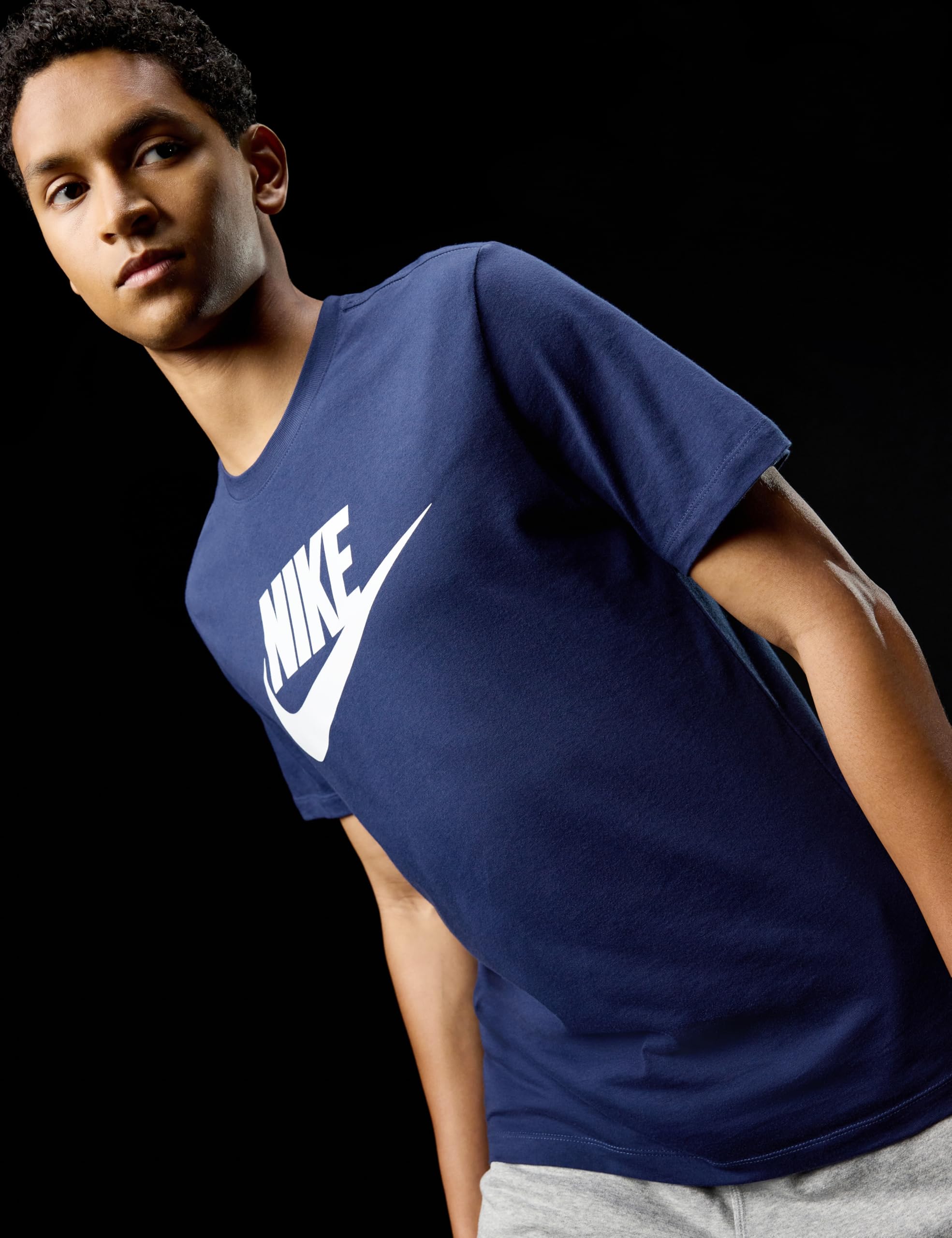NIKE Męska koszulka M Nsw Icon Futura, Midnight granatowy/biały, XXL