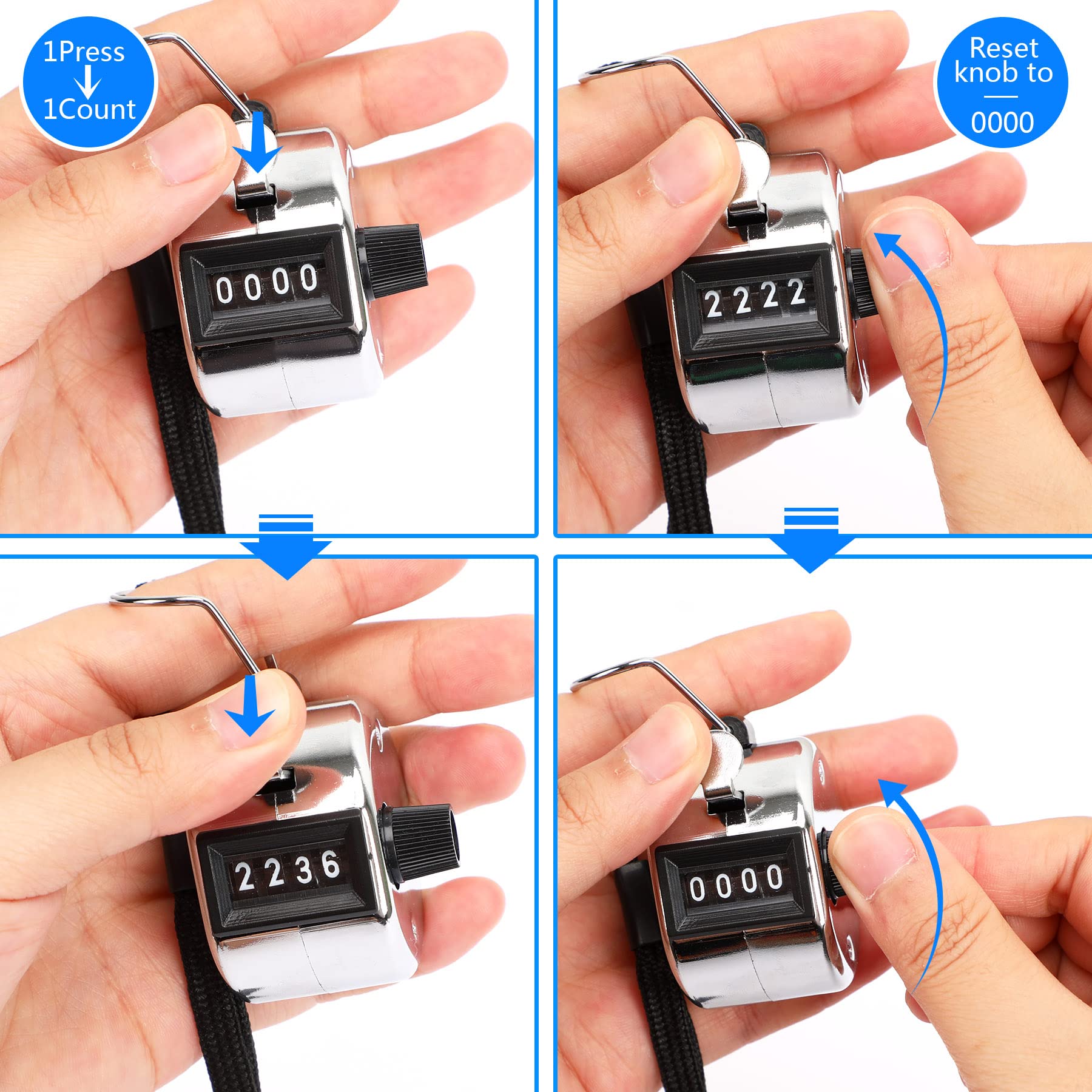 Snapklik.com : PETKNOWS Metallic Handheld Mechanical Counter Clicker
