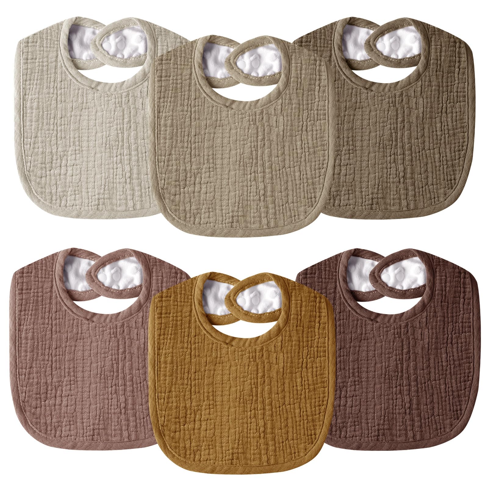 Wrrernsin Muslin Baby Bibs for Unisex Boys Girls, Cotton Drool Bibs, Adjustable Newborn Bibs for Drooling and Teething