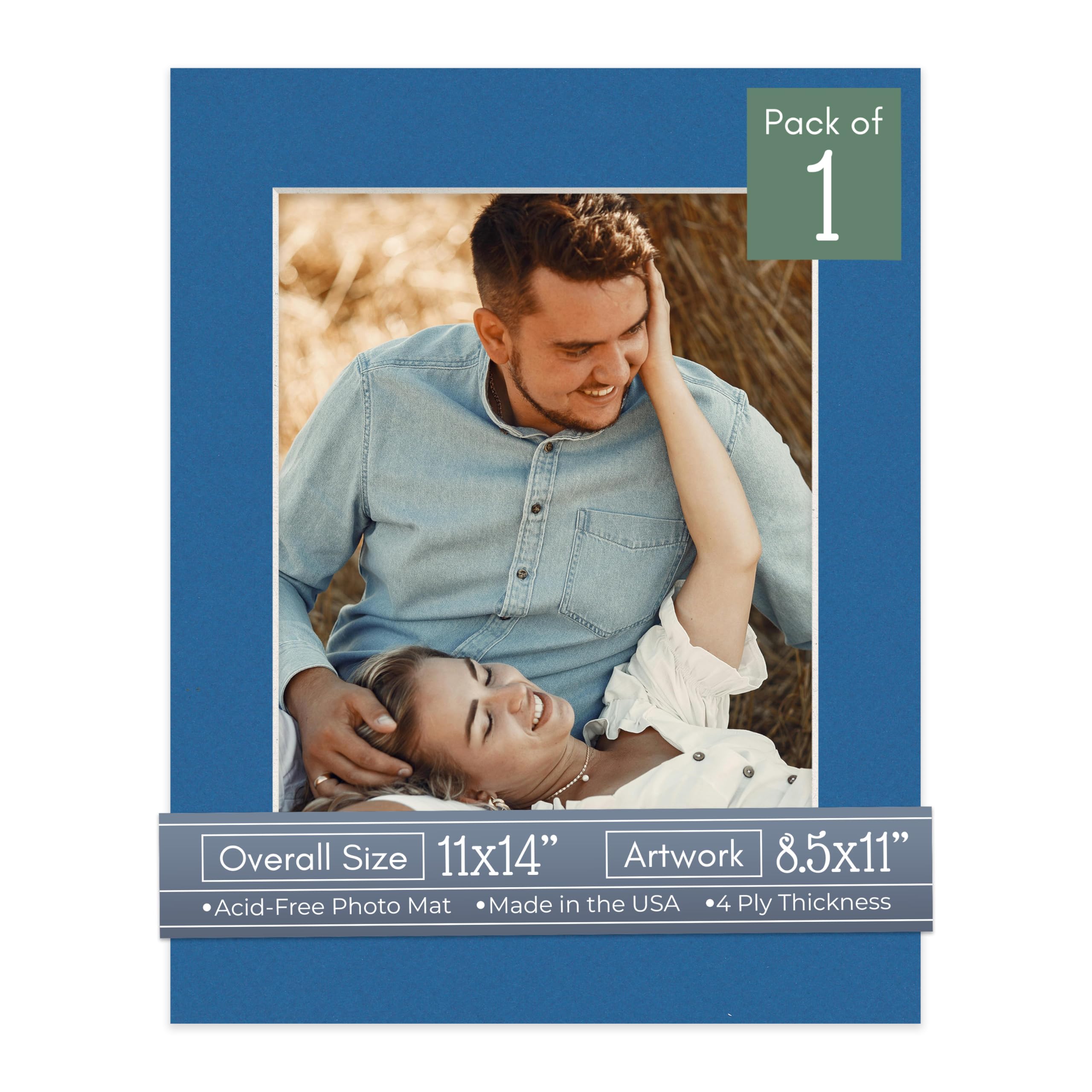 CountryArtHouse Royal Blue Acid Free 11x14 Picture Frame Mats with White Core Bevel Cut for 8.5x11 Pictures - Fits 11x14 Frame - One Mat-image-13