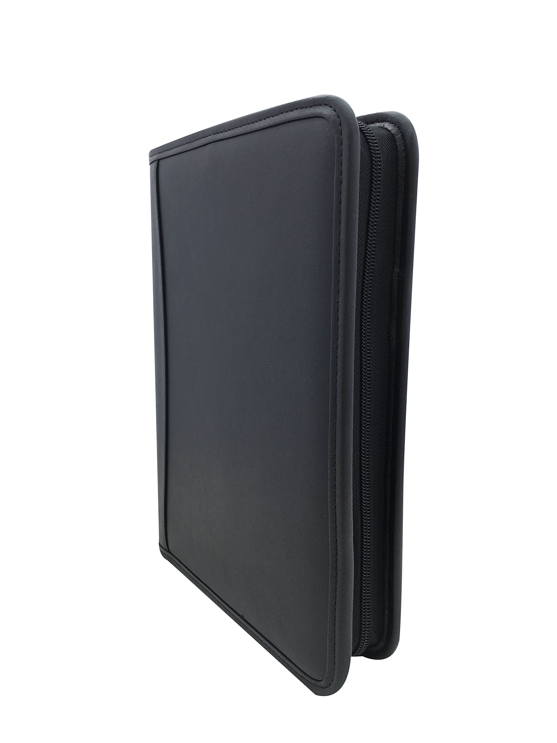 MSP Executive - Portafolio de 27,4 x 21,6 cm con cierre de cremallera, funda para teléfono y soporte para mini tablet (negro-rojo)