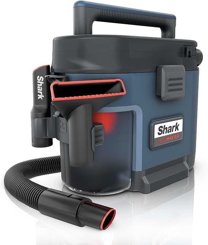 MessMaster Portable Wet/Dry Vac, 3 Tools + Extension Wand, VS101 | 1-Gallon Capacity, AnyBag Tech, Self-Clean, Powerful Suction for Pets, Car & Home Messes