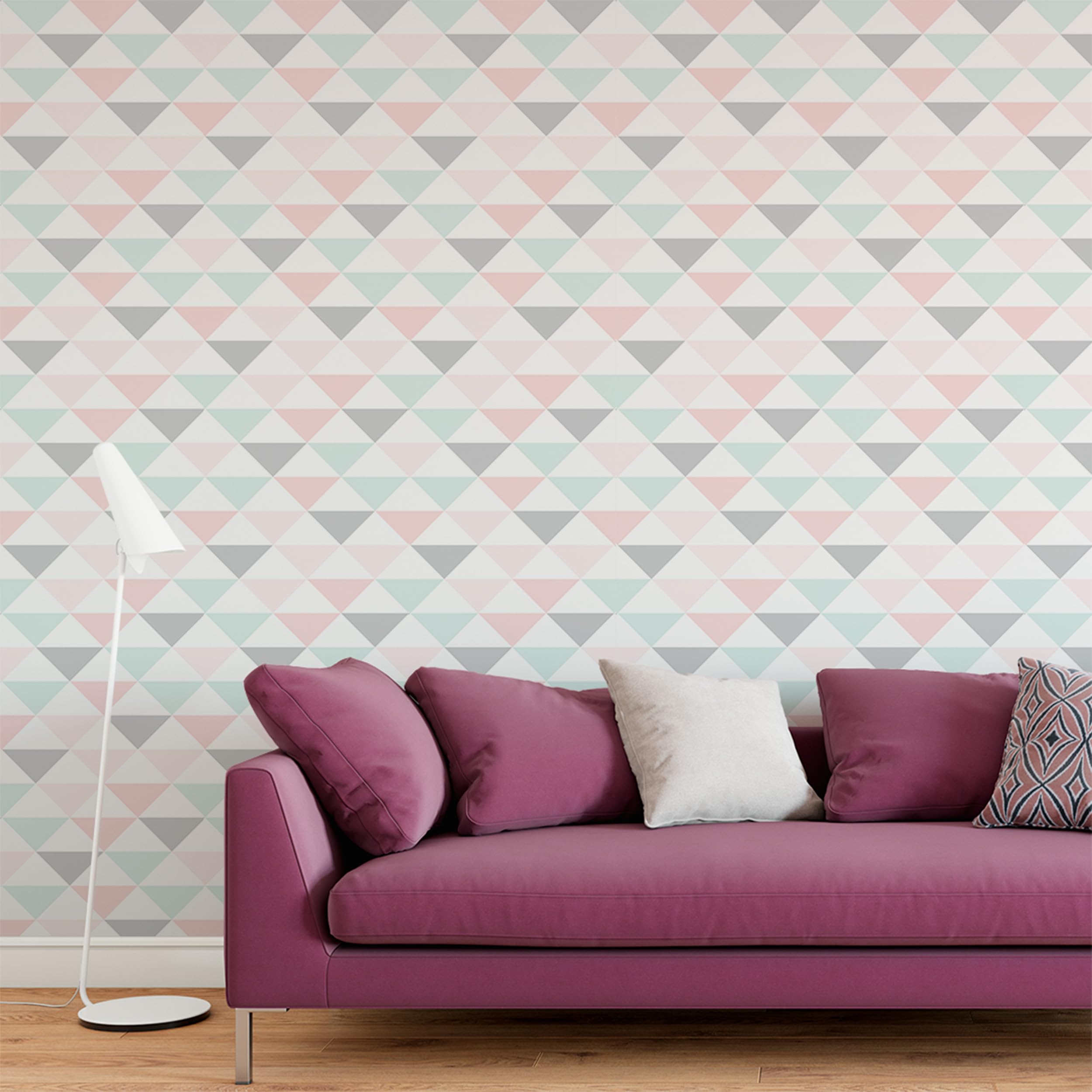 Tapeta samoprzylepna geometryczne trójkąty pastelowy skandynawski design