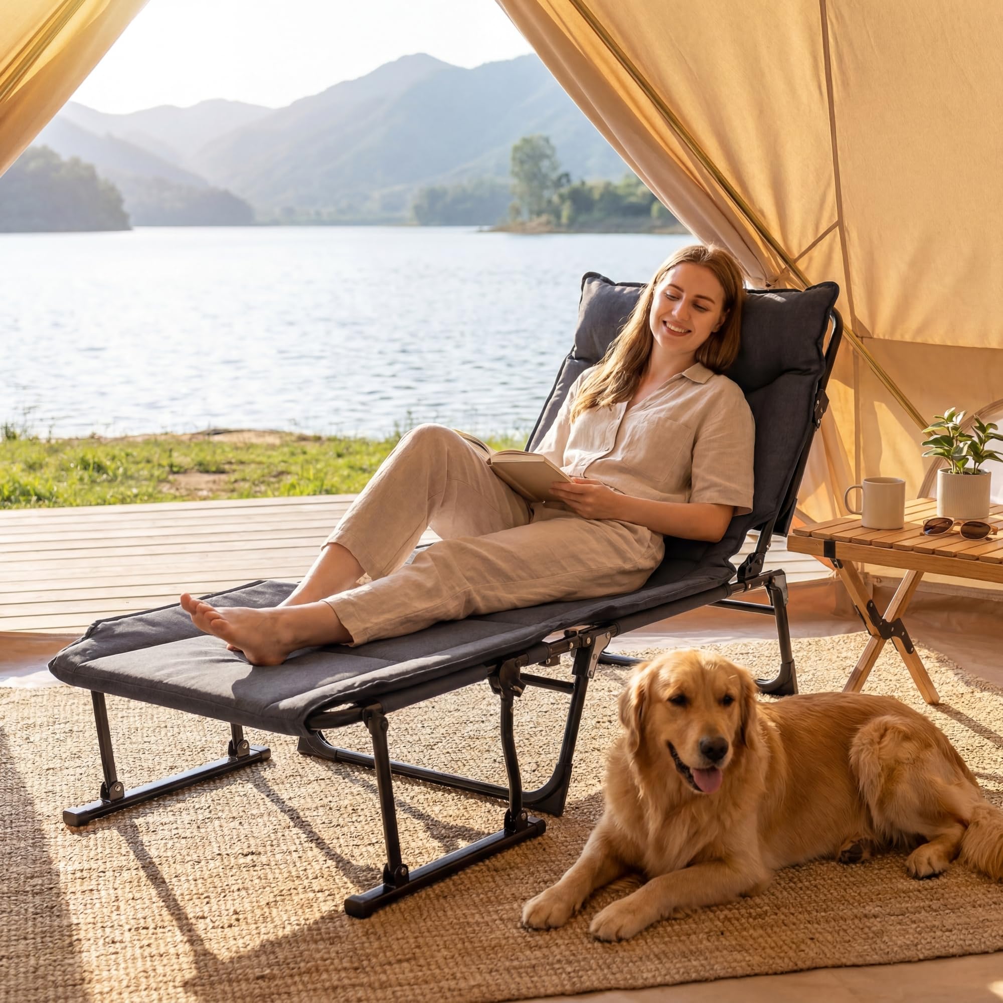 GIANTEX Transat Bain de Soleil Pliable