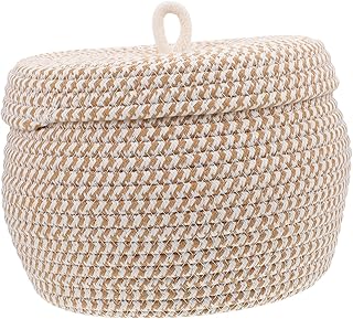 KOMBIUDA Cesta De Armazenamento De Corda De Algodão Cesta Organizadora De Chave Cesta Para Roupas Recipientes De Cesta De Bebê Com Tampas Cesta De Recepção De Artigos Diversos Cesta