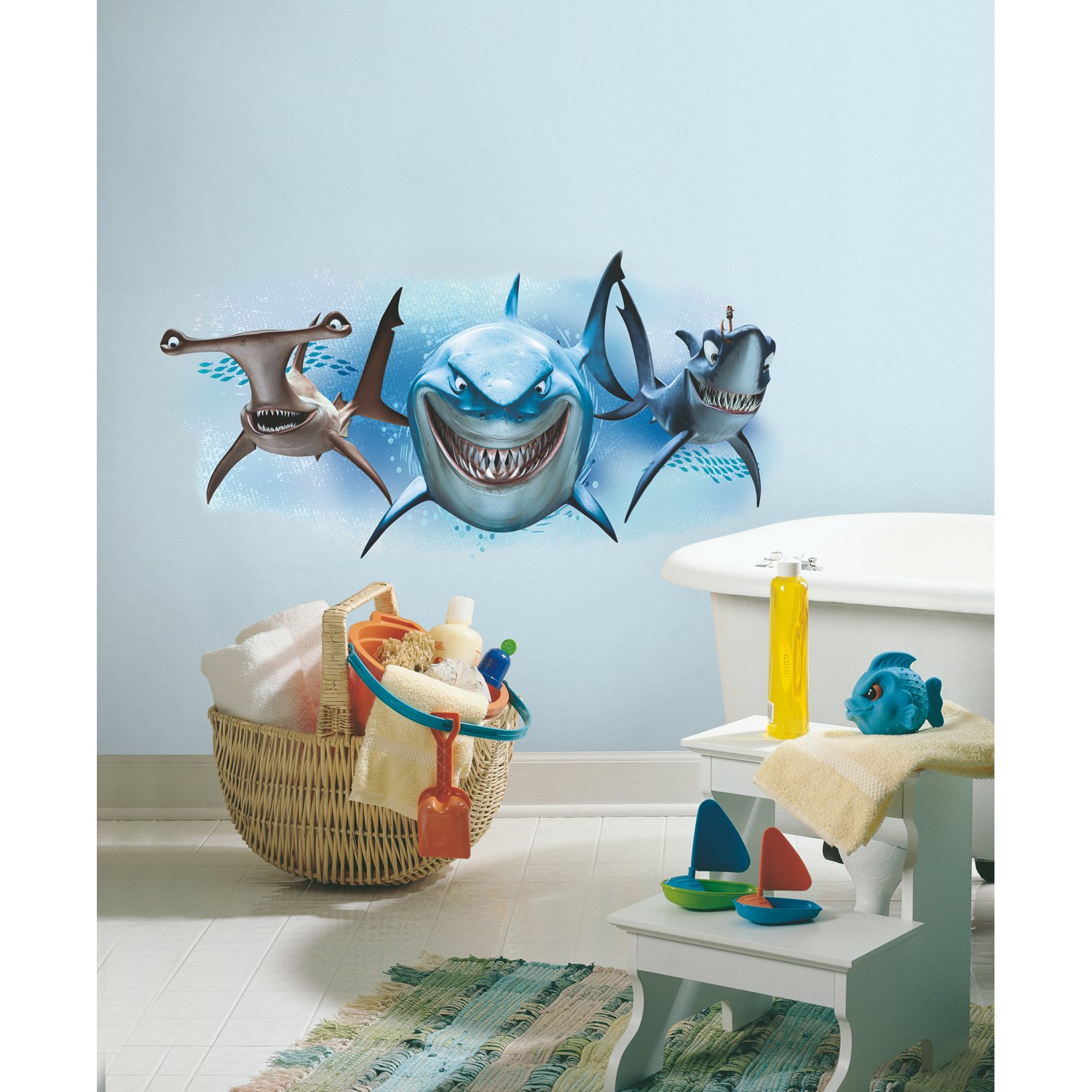 RoomMates RMK2558GM Finding Nemo Sharks Peel and Stick Giant Wall Decals
