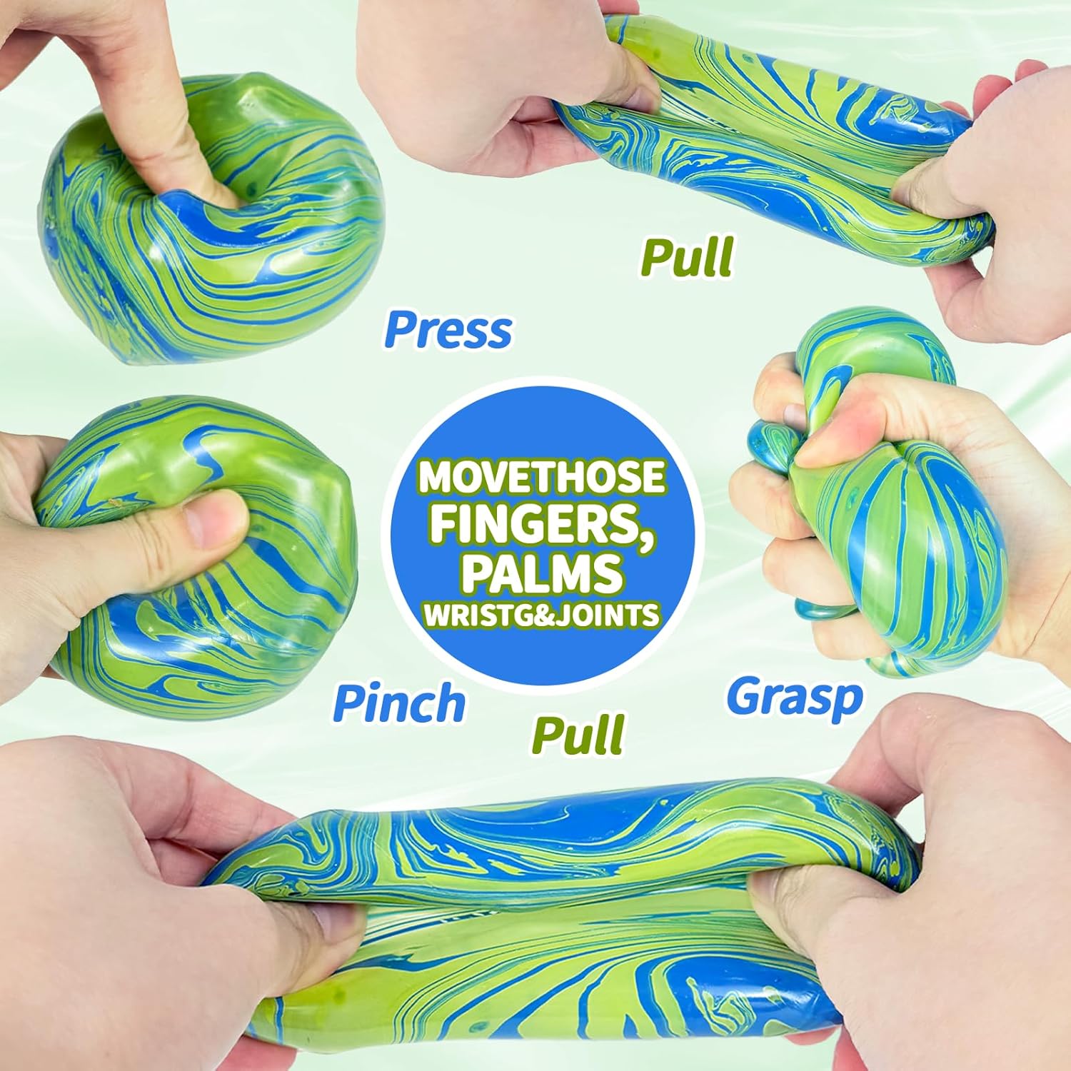 Squishy Fidget Toys Stress Cube, 1.97"*1.97" Stress Balls for Kids Adults Stress Relief, Ice Squishy Cube Sugar Balls, Sensory Toys for Kids with Autism an danxiety Disorder(Green) - Image 4