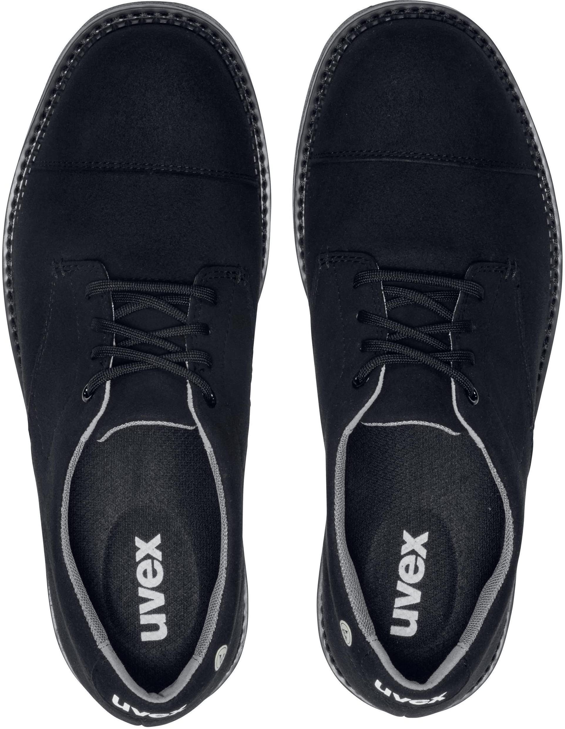 Uvex 1 Zapatos de seguridad con puntera de acero, zapatos de trabajo resistentes y transpirables S3 SRC, unisex, color negro, talla 47
