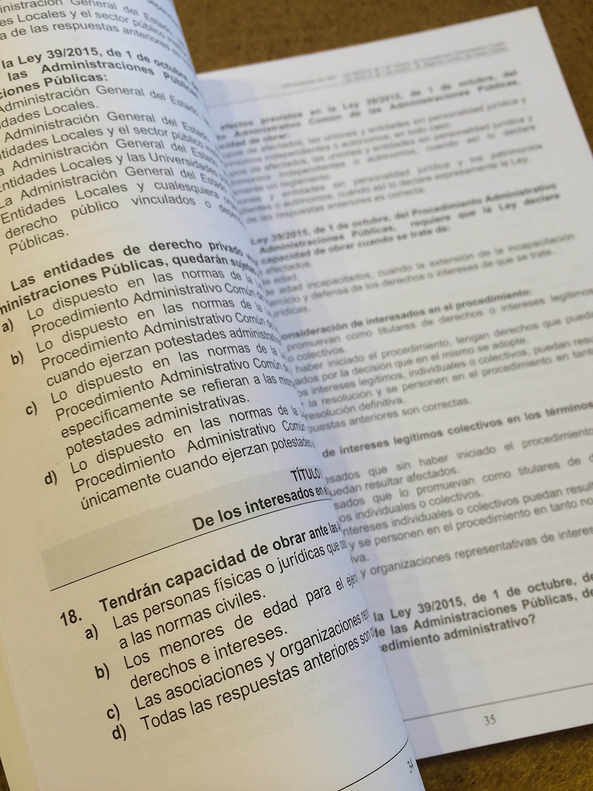 1220 Preguntas Tipo Test. Ley 39/2015 de Procedimiento Administrativo Común y Ley 40/2015 del Régimen Jurídico del Sector Público