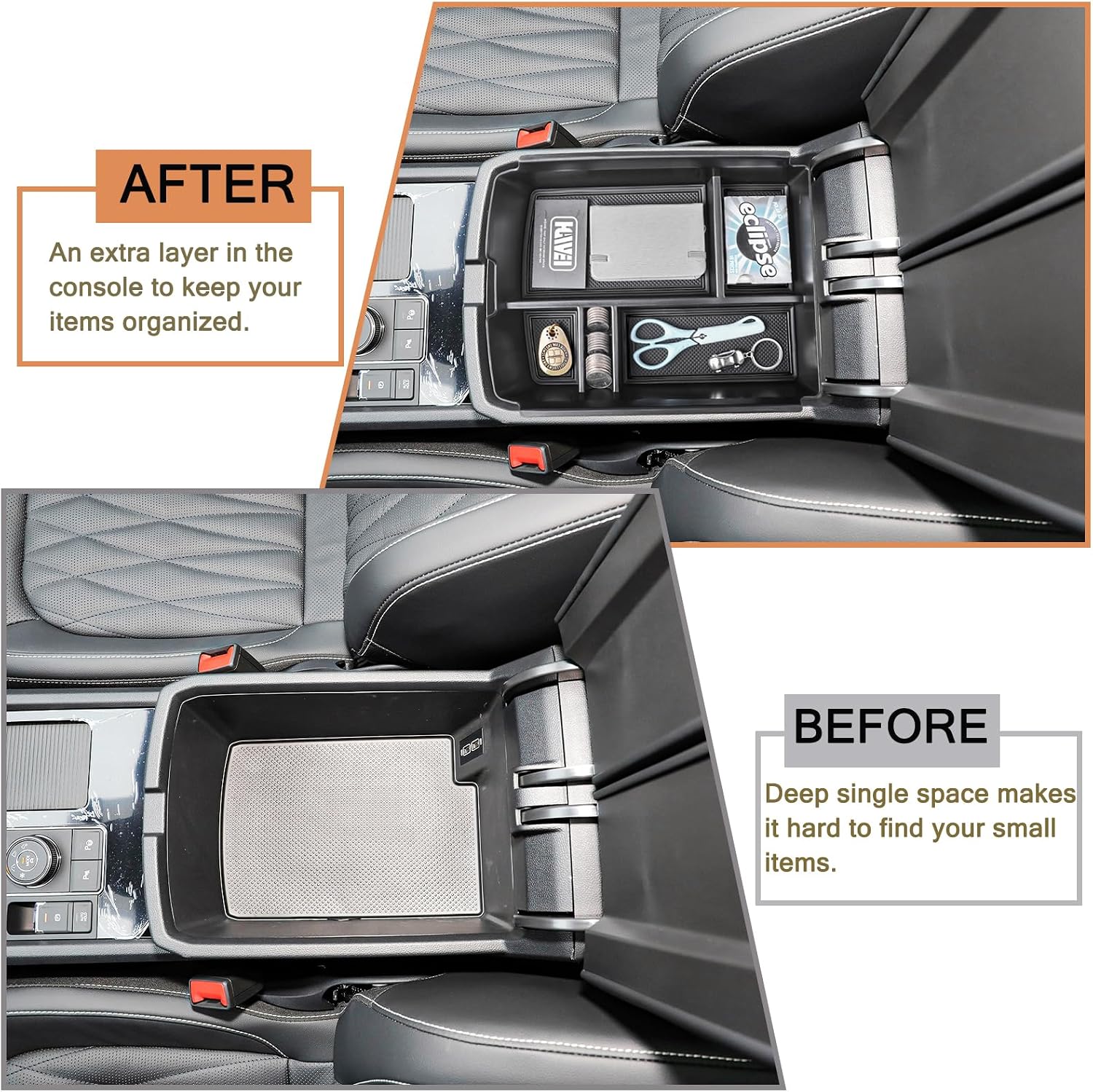 Center Console Organizer for VW Atlas and Cross Sport 2018-2023 Accessories image 4