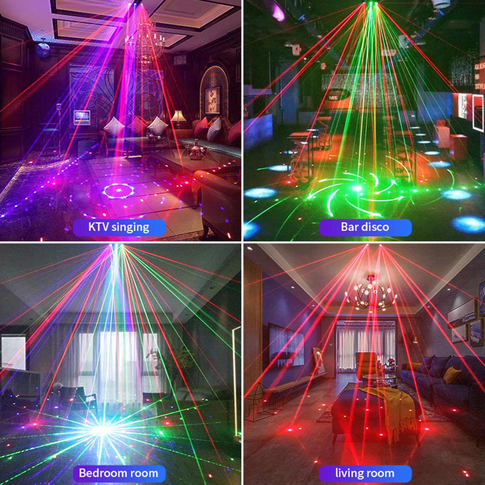 Proiettore Luci Discoteca 9 Occhi LED RGB - Effetti DMX, Telecomando, Audio, Per Feste, Club, Halloween