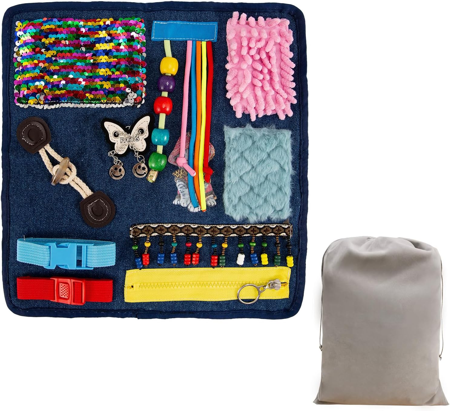 Fidget Blanket for Elderly, Dementia Fidget Blanket