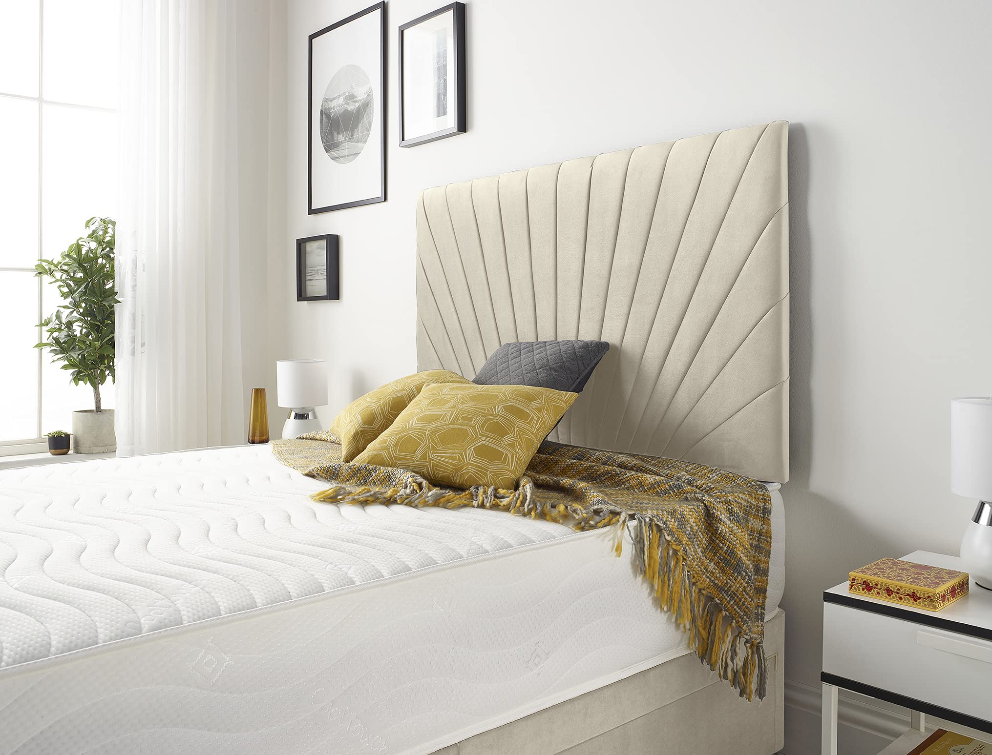Bed Centre Platinum 32 Inch or 54 Inch Headboard Available in Different Fabrics and Colours 3FT, 4FT, 4FT6, 5FT, 6FT (4FT Small Double, 54 Inch High Floor Standing, Tweed Natural)