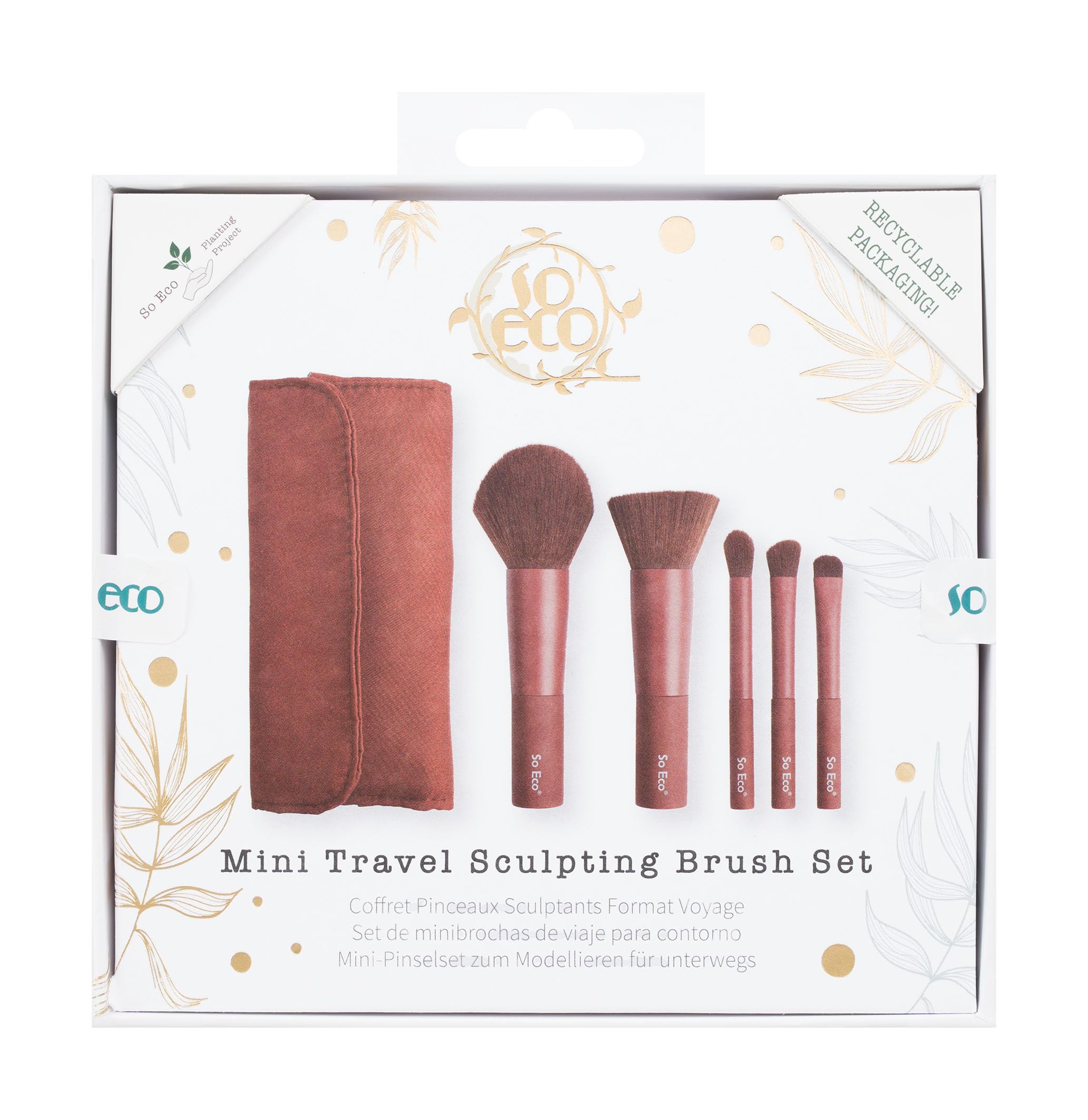 So Eco Mini Travel Sculpting Set Travel Brush Set With Bag