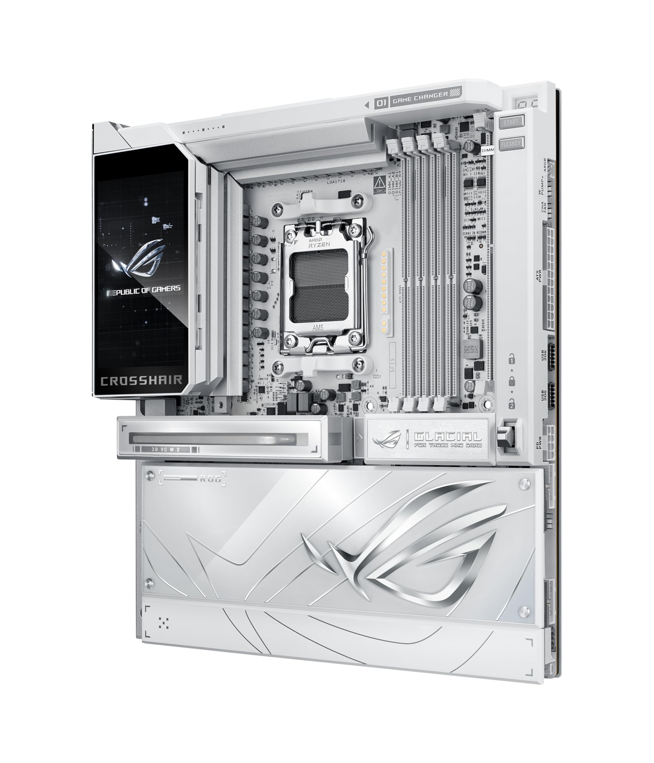 ASUS ROG Crosshair X870E Kühler, AMD E-ATX Motherboard, 24+2+2 Leistungsphasen, DDR5-Steckplätze, zwei PCIe® 5.0 x16 Safe-Steckplätze, sieben M.2-Slots, Dual Realtek 10G Ethernet, AI Cache Boost, Full