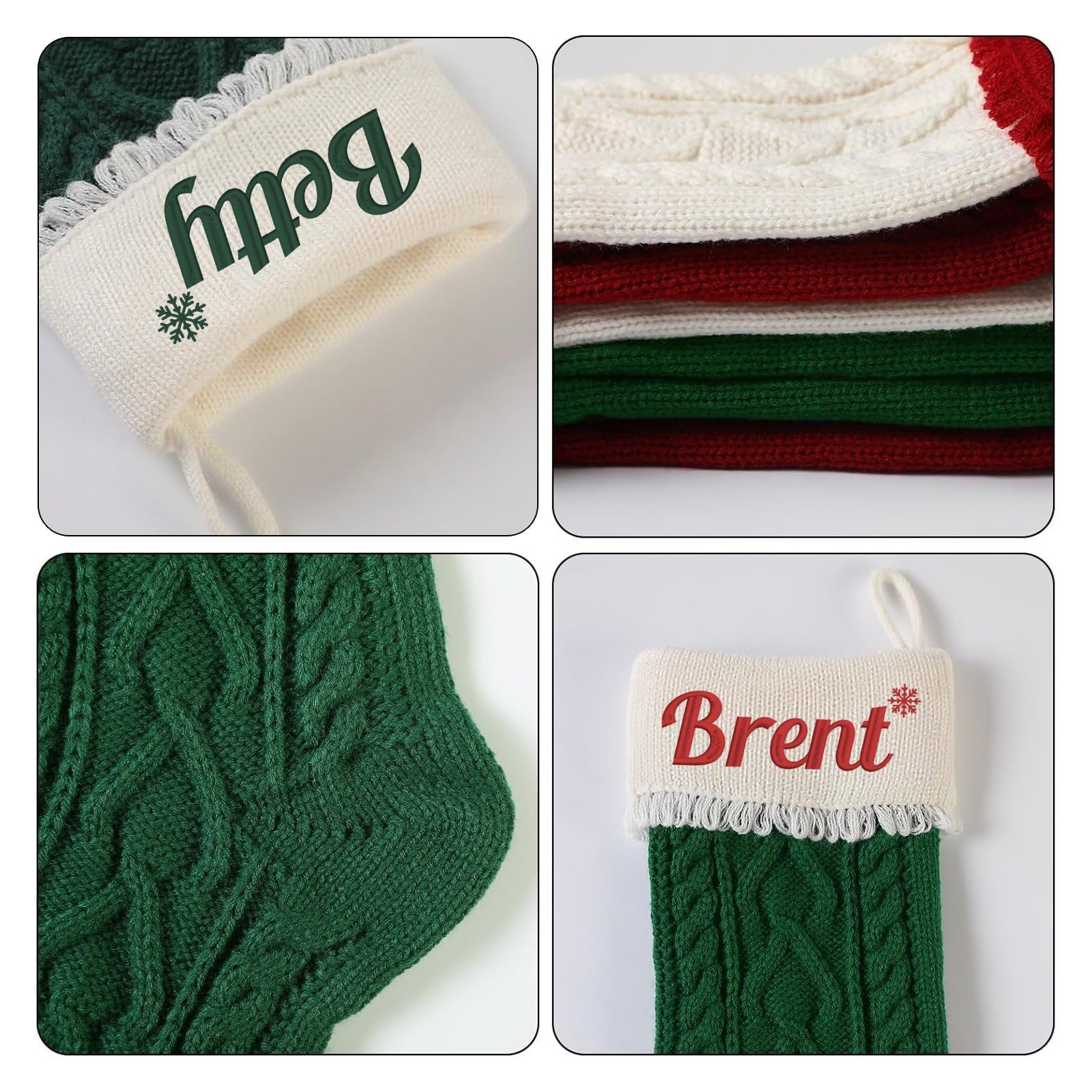 Divertidos calcetines de Navidad de 45,7 cm, con nombre bordado personalizado, de punto, para colgar en la chimenea, decoración de fiesta de Navidad