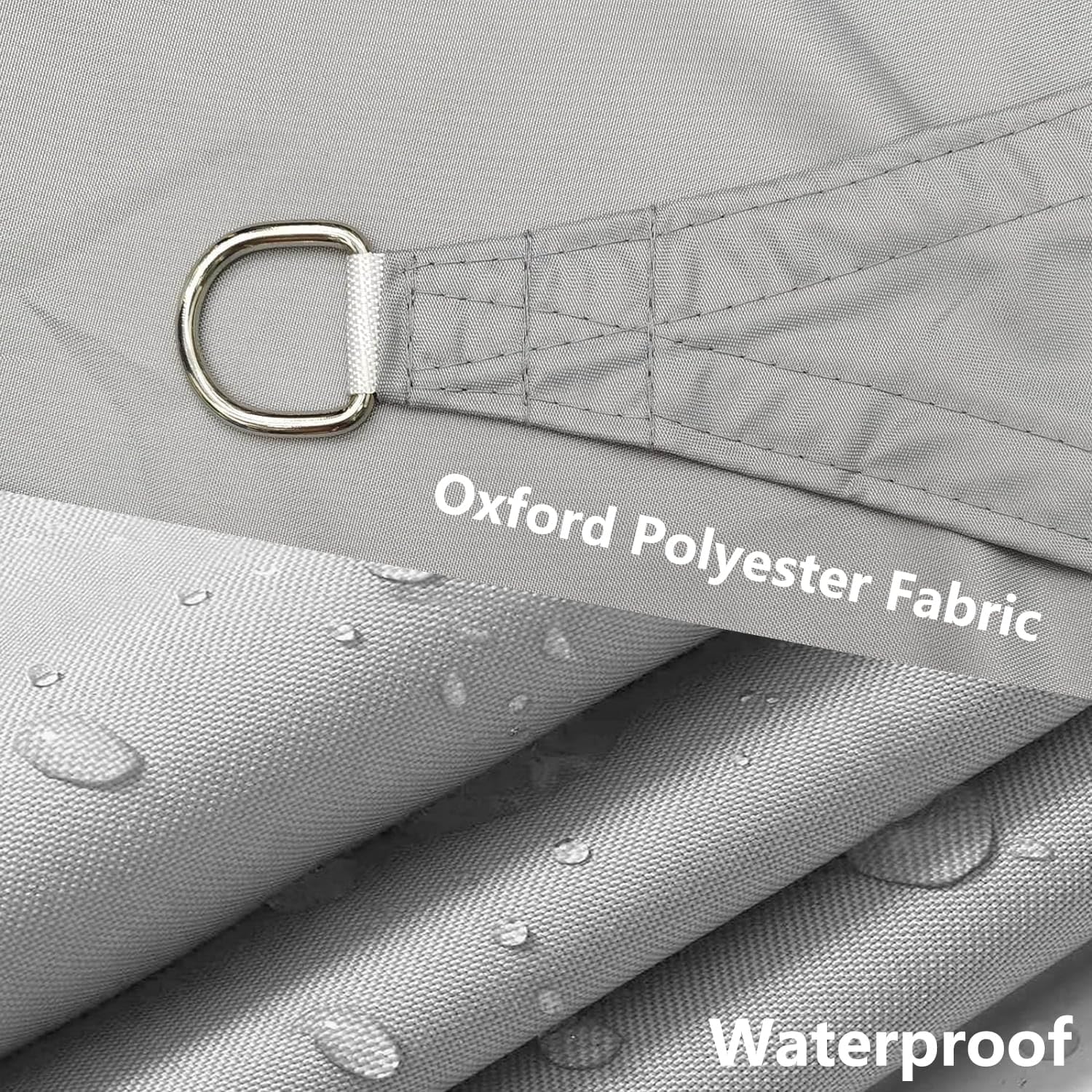 Shade Cloth Rectangle Waterproof 1x2.5M Sun Shade Sail Large Cooling Shade UV Rays Blocking Breathable Sun Sail for Patio Garden Pools Kennel Greenhouse Plant Light grey - Image 3